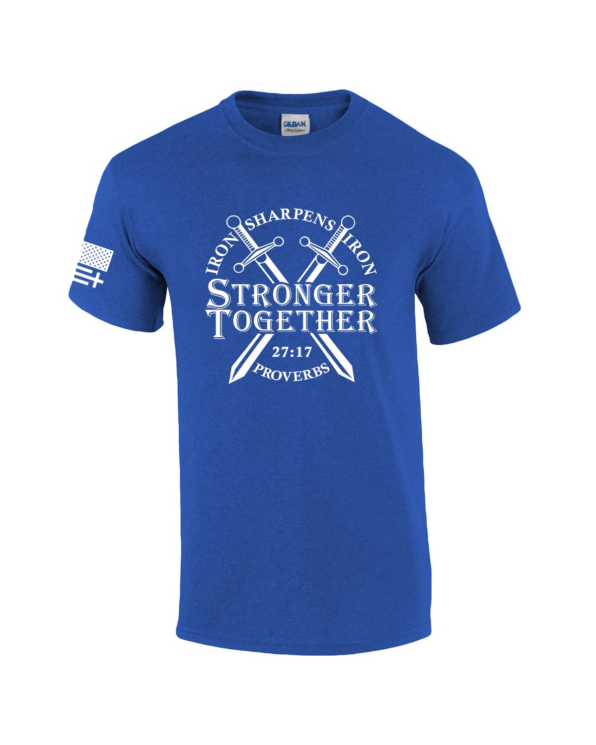 Trenz Shirt CompanyMens Christian Iron Sharpens Iron Stronger Together Proverbs 27:17 Short Sleeve T-Shirt Graphic Tee