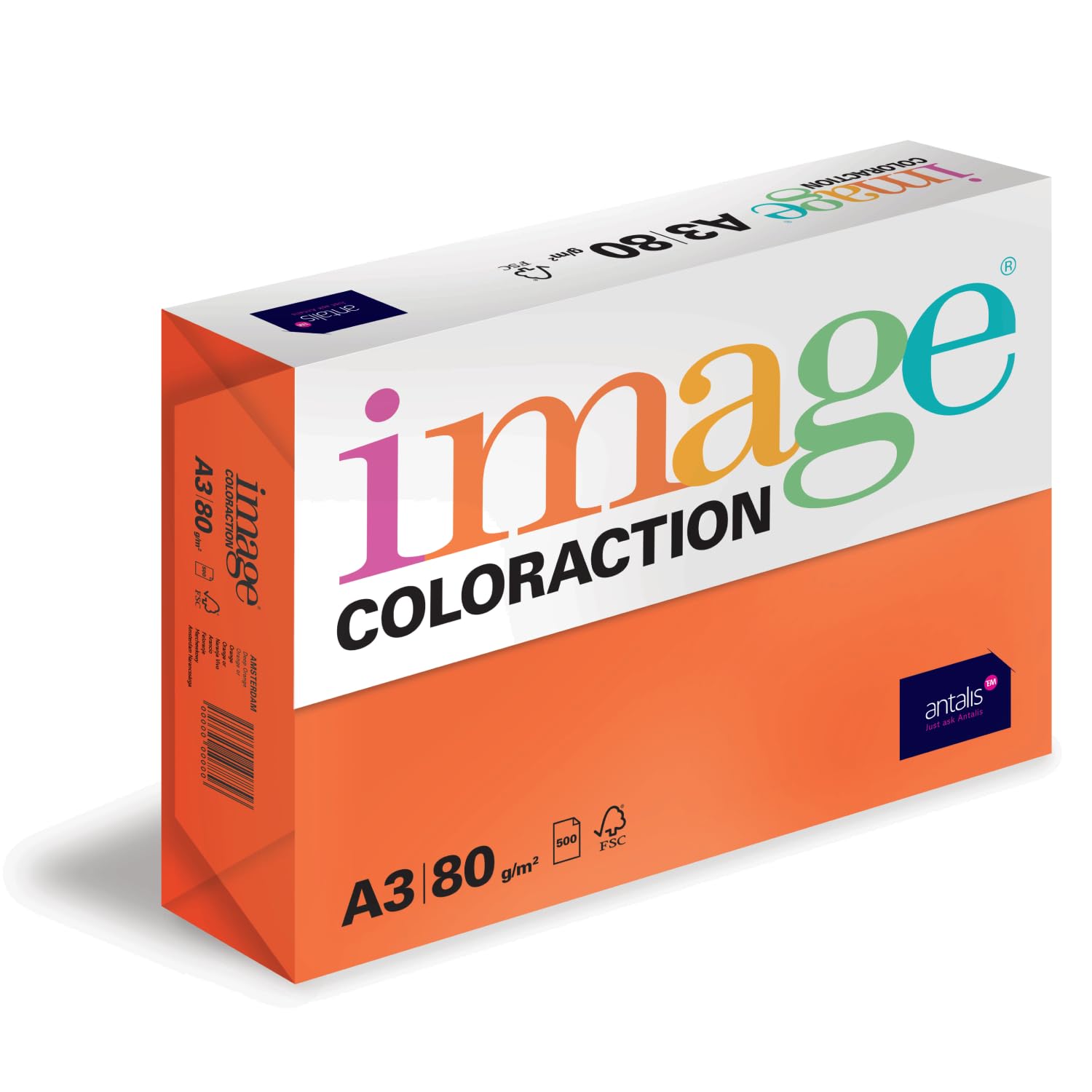Image Coloraction Amsterdam - farbiges Kopierpapier - DIN A3, 297 x 420 mm, 80 g/m² - buntes, holzfreies Druckerpapier für Kopierer - 500 Blatt - Orange
