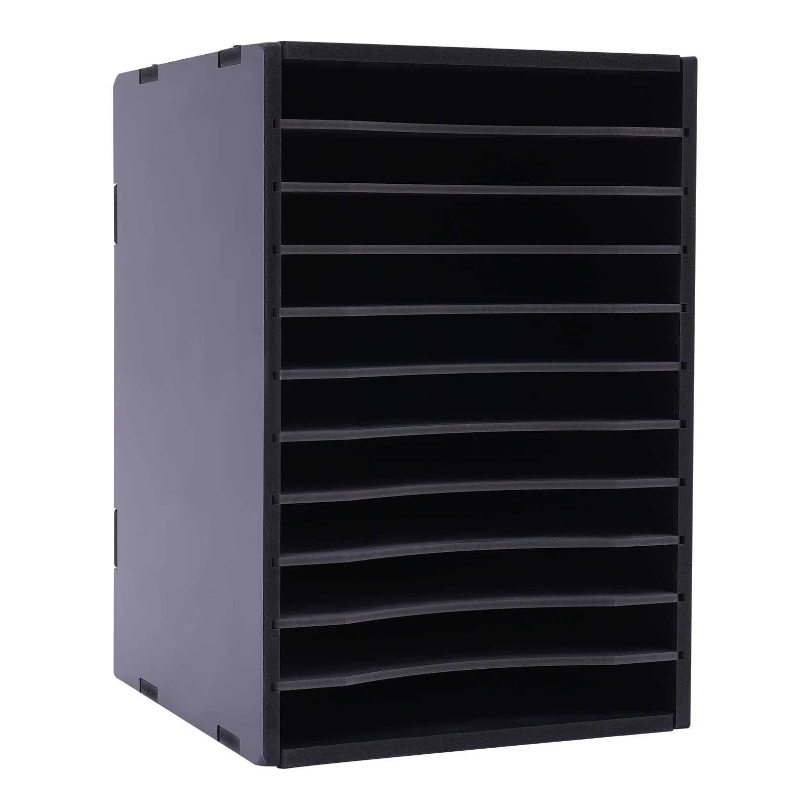 ILWorkTLs 11-Tier Vertical Desktop Sorter with Removable Shelf, Adjustable Paper Organizer,Desk Letter Tray File Sorter for Home Classroom Office School Supplies,Black