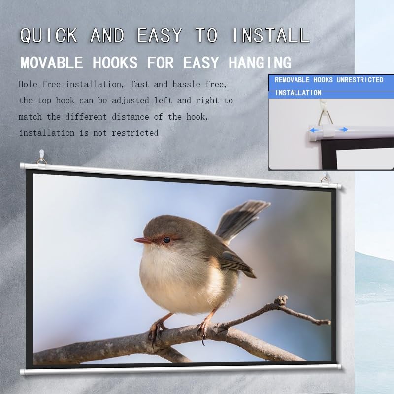 Pantalla de proyección manual 72 in 16:9 HD 4K miniatura 4