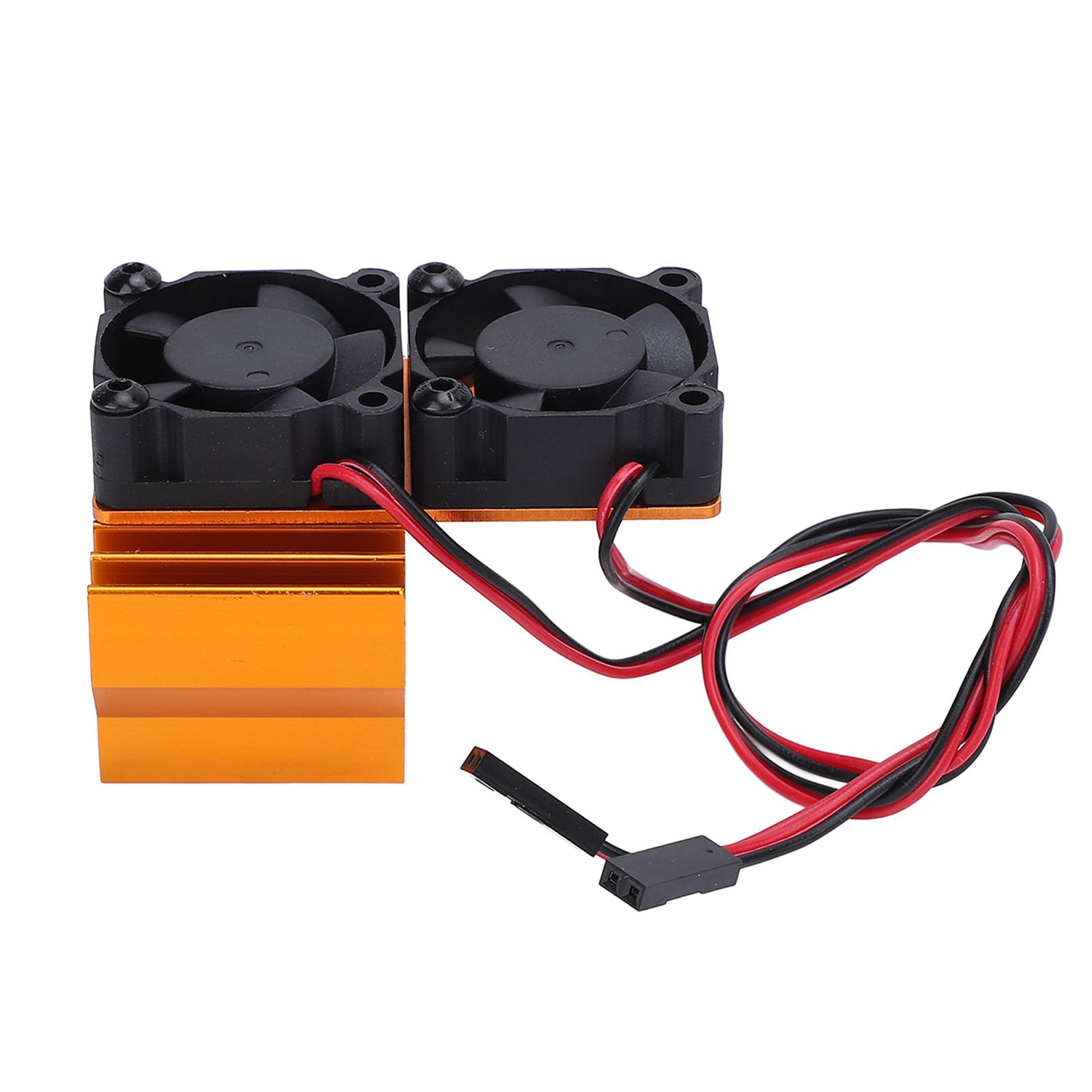 RC Cooling Fan Set, ESC Cooling Fan and Motor Dual Fan Set Motor Cooling Fan for Slash 4x4 VXL Rustler 4x4 VXI Stampede 4x4 VXII (Gold)