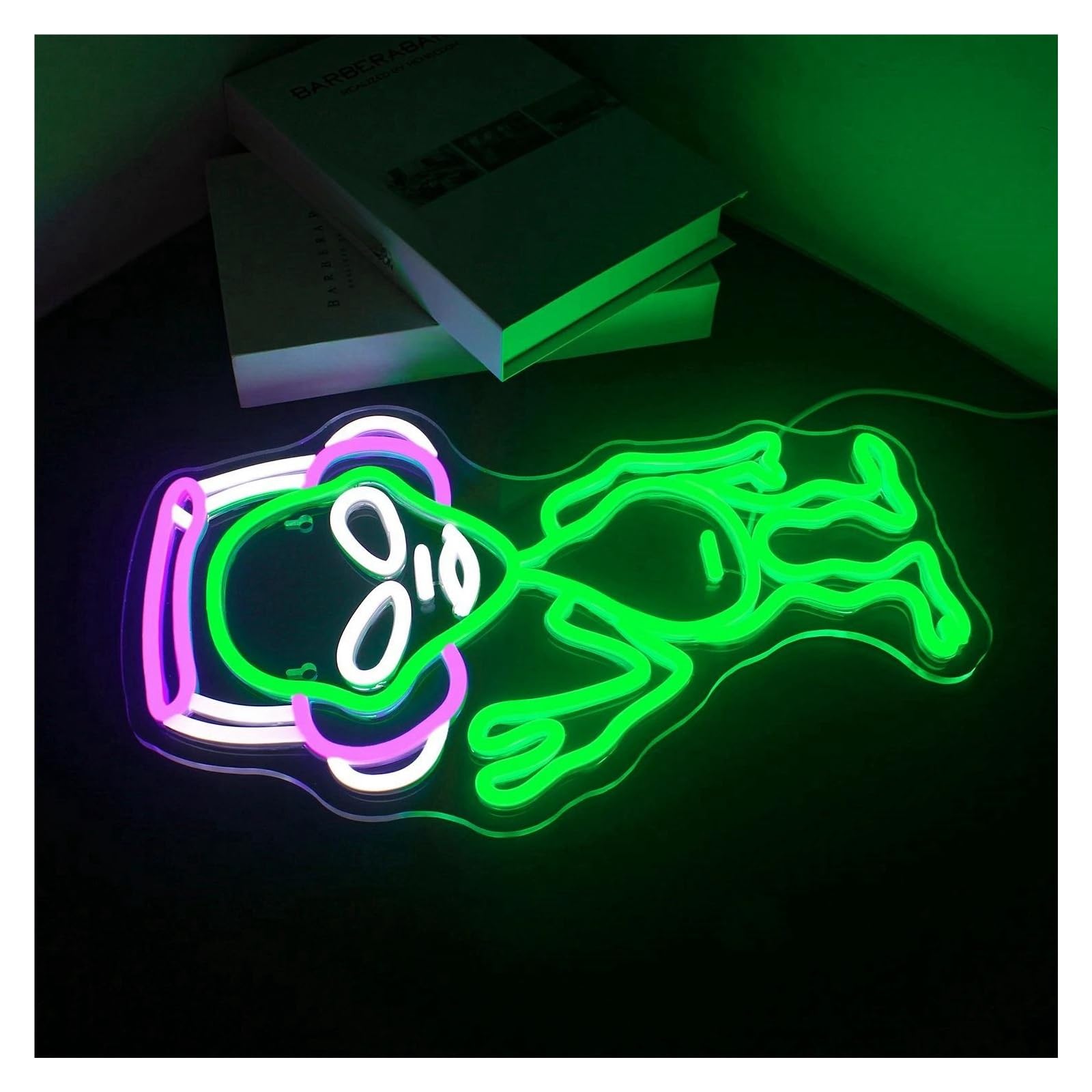 Wiszące neony artystyczne Muzyka Alien Neon LED Light Do Dekoracji Ścian Do Pokoju Gier Pokój Hip-hopowy Impreza Klub Muzyczny Zasilany Przez USB Podświetlany 24.5cmx41cm