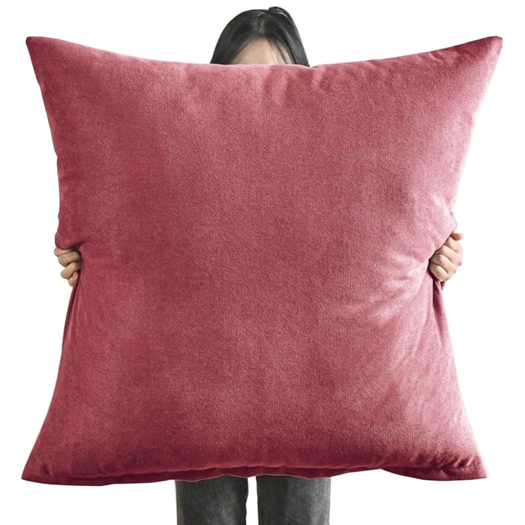 Super King Size Pillow Cases,Square Extra Large Cushion Covers 50x50, 60 x 60,70x70,80x80 cm Soft Pillow Cover with Invisible Zipper Decorative pillowcases for pillows Sofa Couch ( Color : Burgundy ,