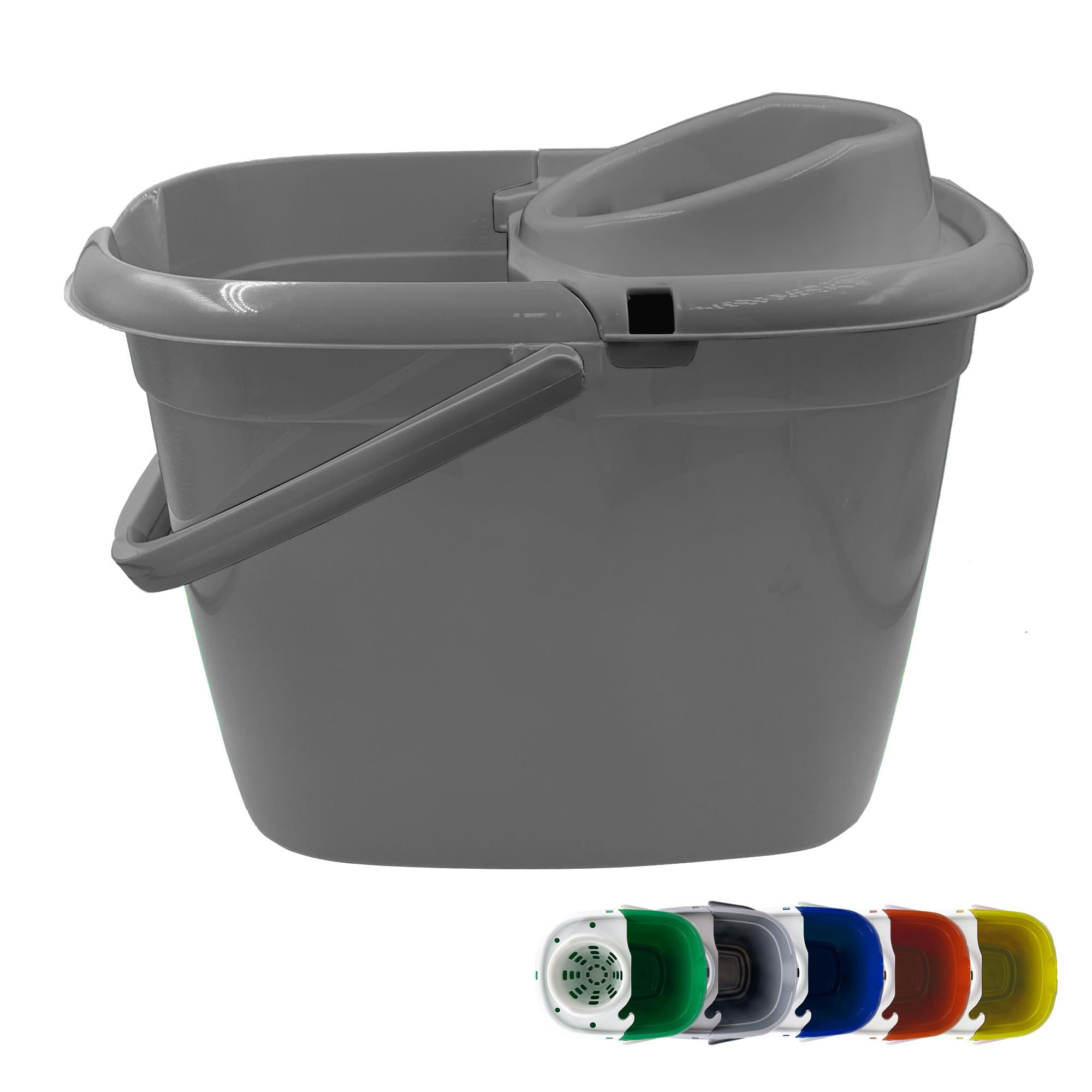 Colour Coded Mop Buckets 12L Mop Bucket with Wringer and Easy Carry Handle