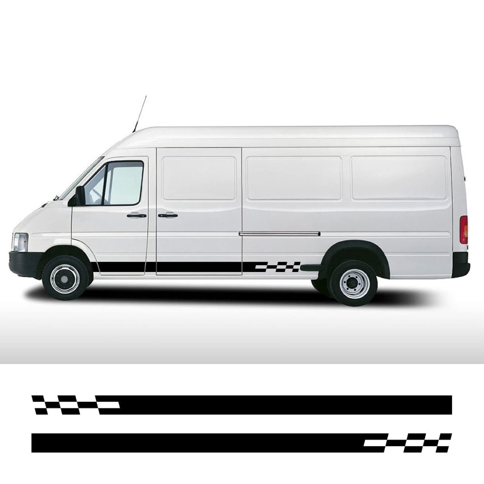 LzDQF Car Side Skirt Stickers stripe decal Decals,For VW LT35 Car Door Side Skirt Sticker Auto Body Decor Decals.,Black