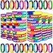 Neureyte 176 Pieces Birthday Rubber Bracelets(22 Styles),Colored Birthday Wristbands for Birthday Party Favors,Stretch Birthday Rubber Wristbands for Birthday Party Supplies