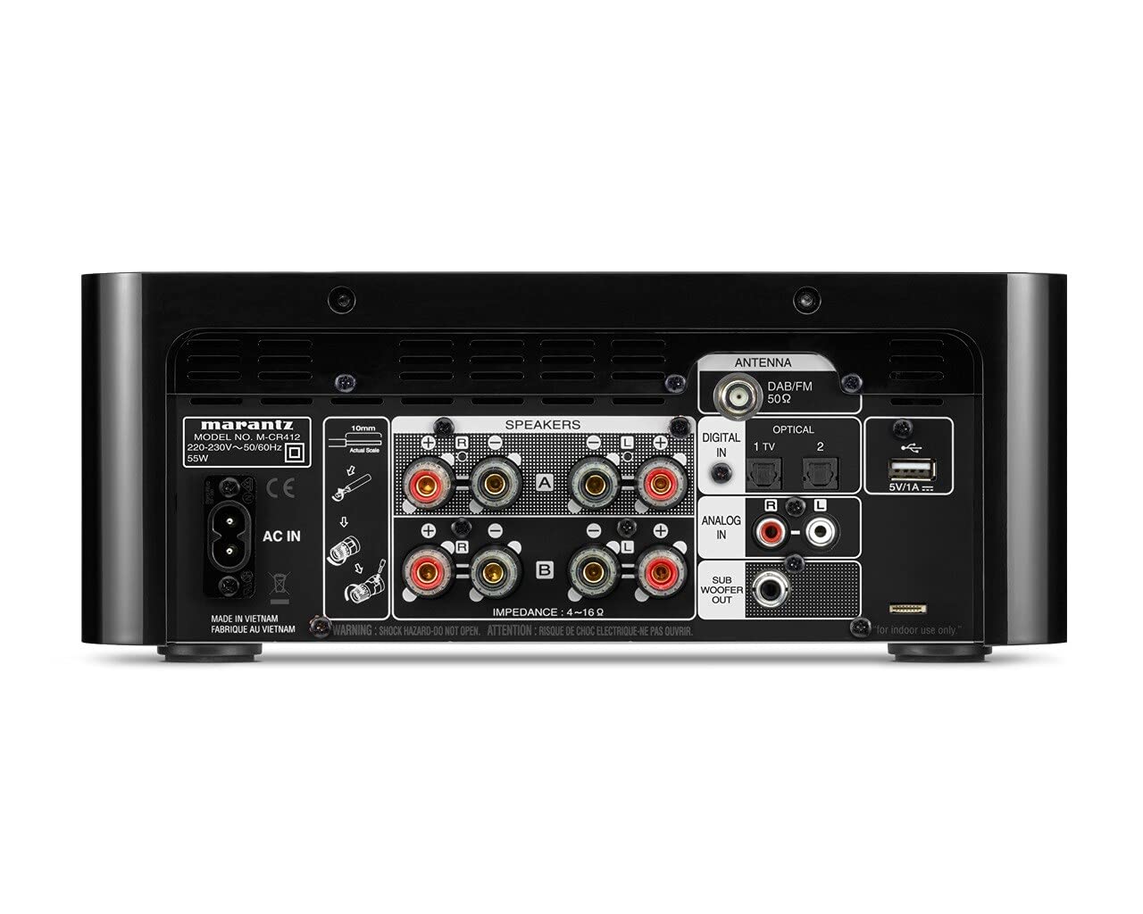 Marantz Melody (M-CR412) HiFi Anlage, CD-Player, DAB+ Radio, Bluetooth, 2 Optische TV-Eingänge, USB-Eingang