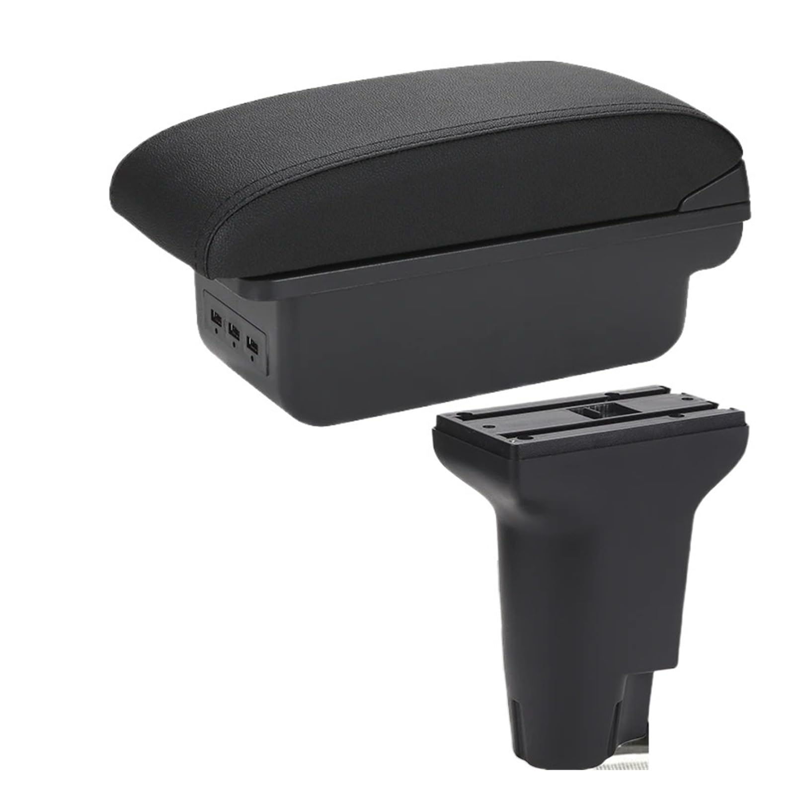 Umdjju B2 Black Line 3Usb For Fiat 500 For Cronos Car Armrest Auto Storage Box Dedicated Heighten Interior Details Retrofit Accessories Car Centre Console Armrest Box(B2 Black Line 3Usb)
