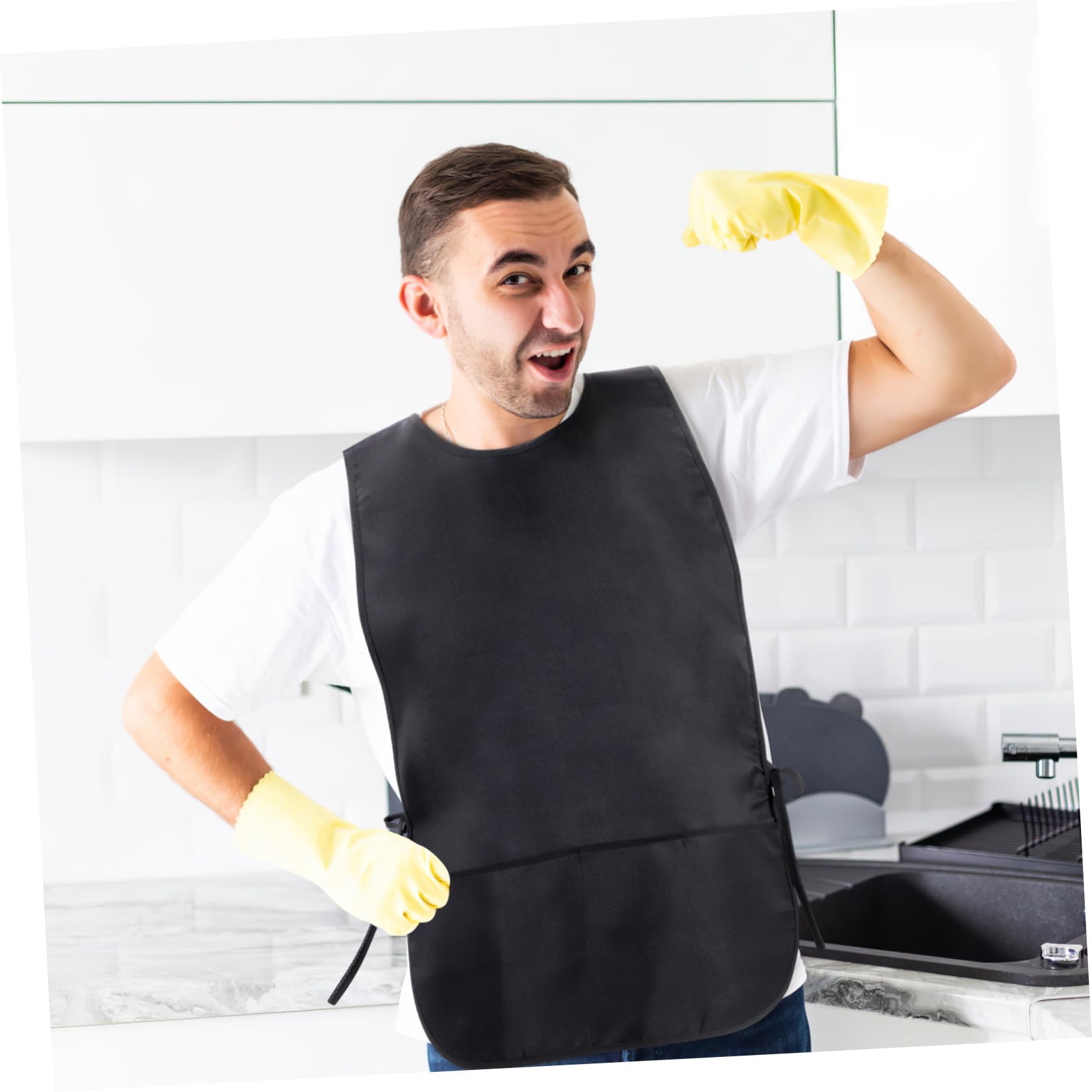 KOMBIUDA Delantal y Anti-manchas para y Peluqueros sin Mangas Resistente y Fácil de Lavar para Estilistas y Trabajos Profesionales