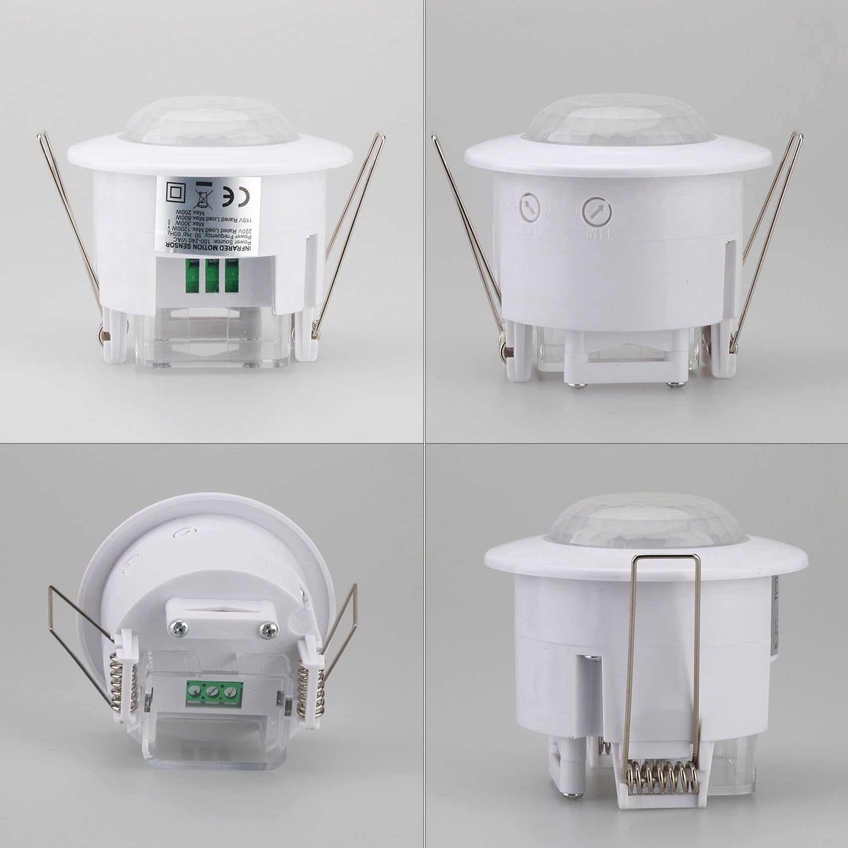 6X Sensor de Movimiento PIR Empotrado en el Techo, Detector Infrarrojo Ajustable para Pasillo, AlmacéN, Escaleras, Porche, Interruptor de LáMpara