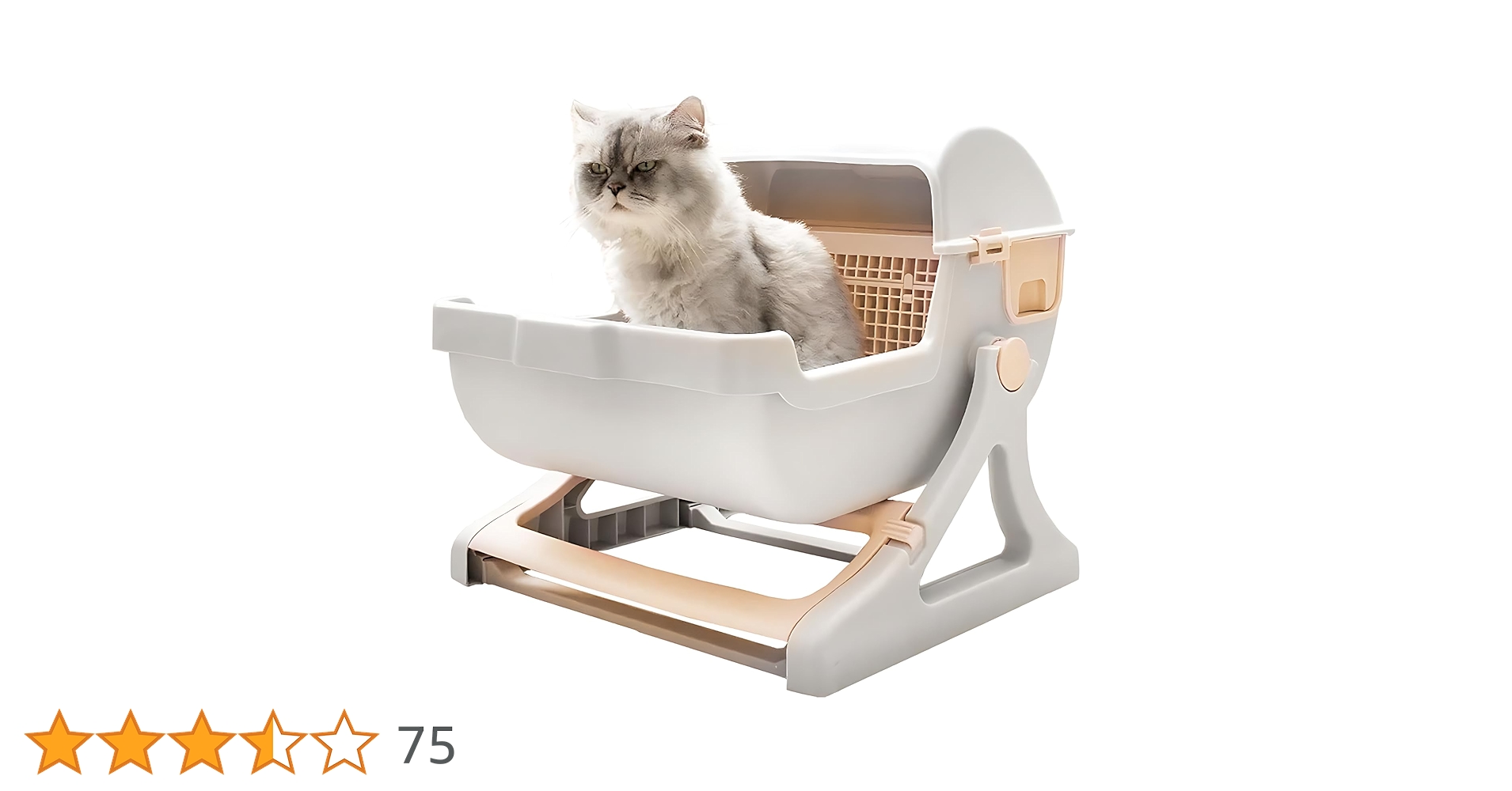 半自動猫用トイレ　2セット　ベージュ　猫用トイレ 半自動猫用トイレ 2セット ベージュ 猫用トイレ 半自動猫用