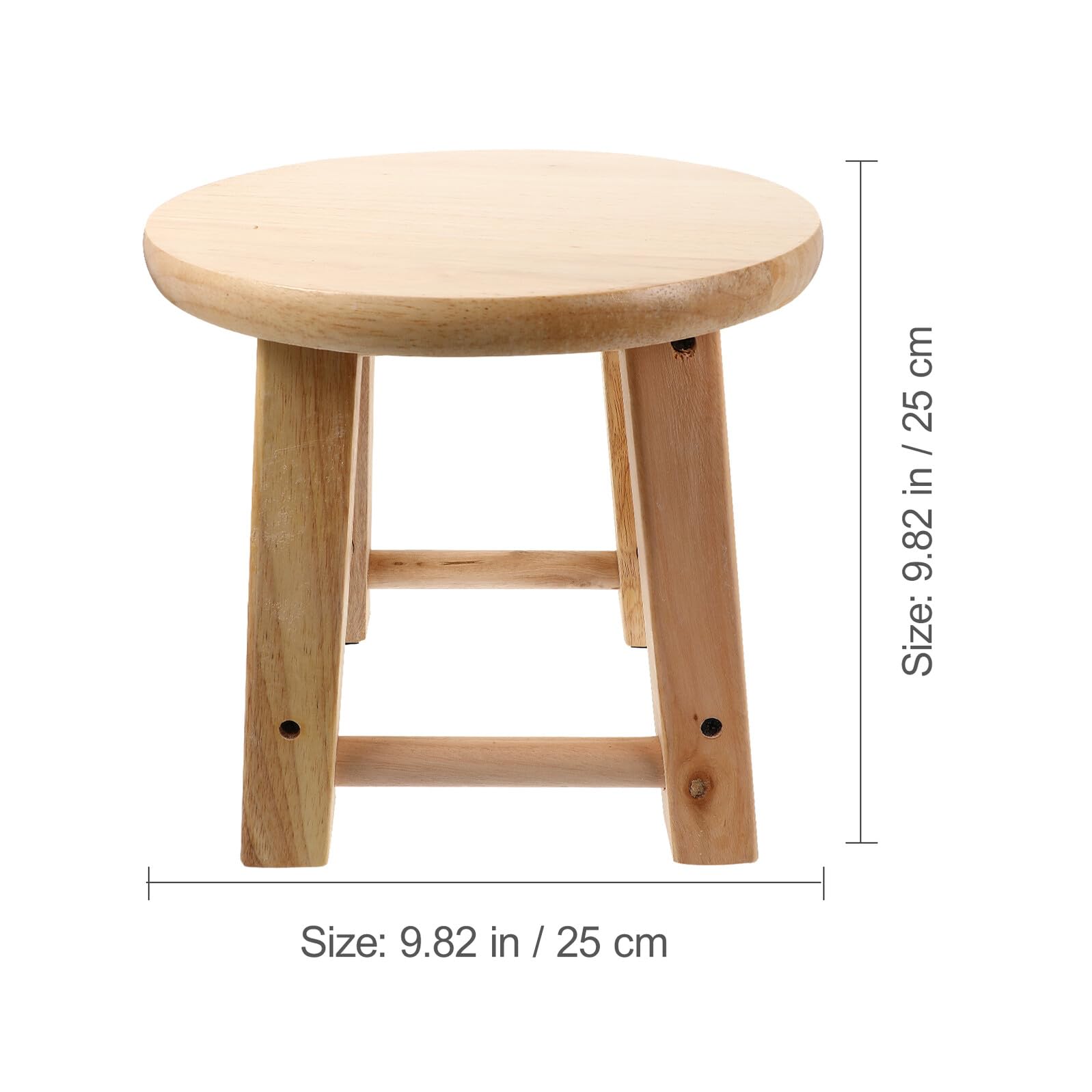 Mini taburete redondo de madera – Asiento de baño antideslizante creativo ligero y estable diseño de cuatro patas para cambiar zapatos y uso doméstico - Práctico y elegante