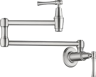 KRAUS Allyn Pot Filler Faucet with Retractable Arm, Wall Mount Kitchen Faucet, Pot Filler for Stove in Spot-Free Brushed Brass, KPF-5002SFS