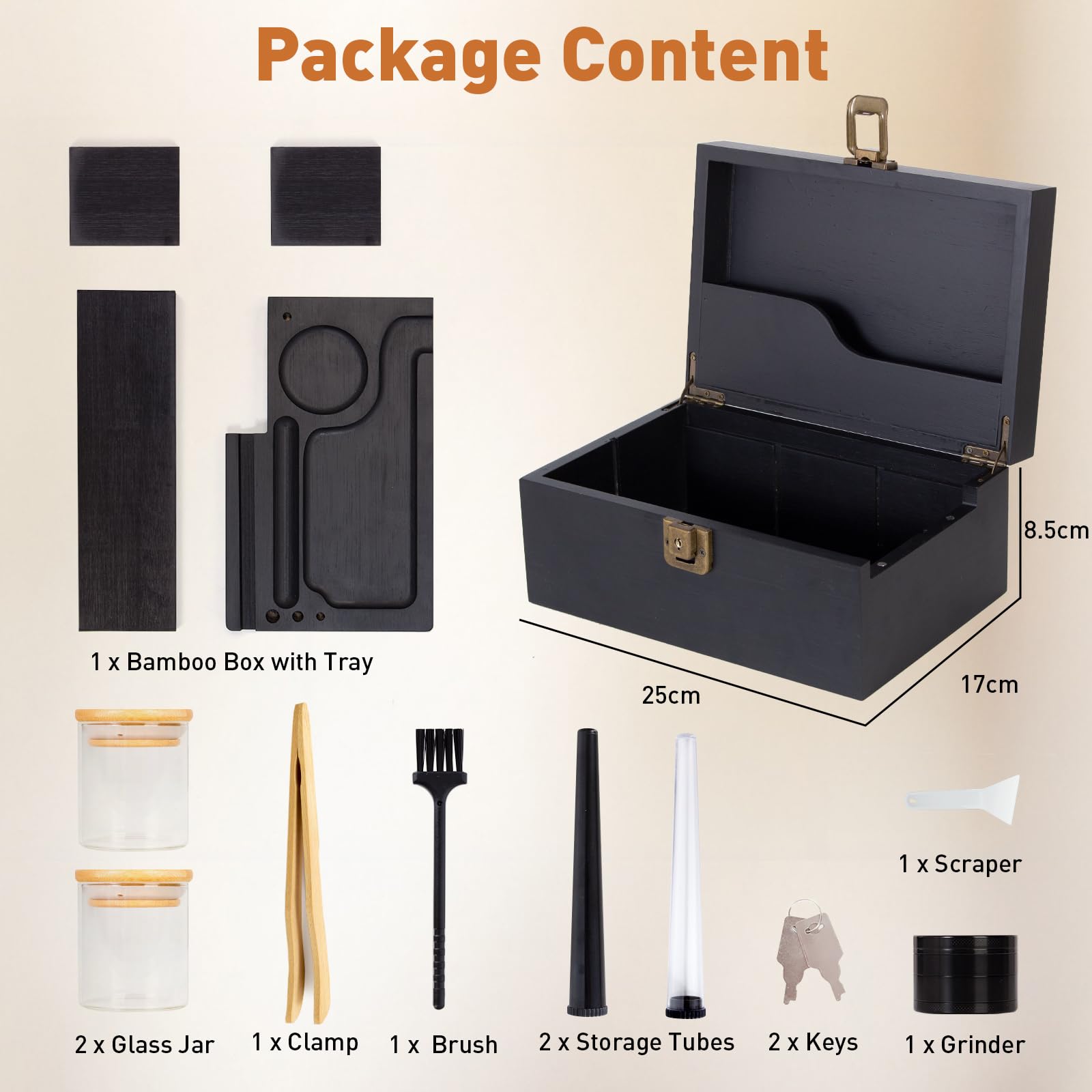 Image secondaire de Boîte en Bambou Todeco avec Serrure et Grinder - Rangement Élégant