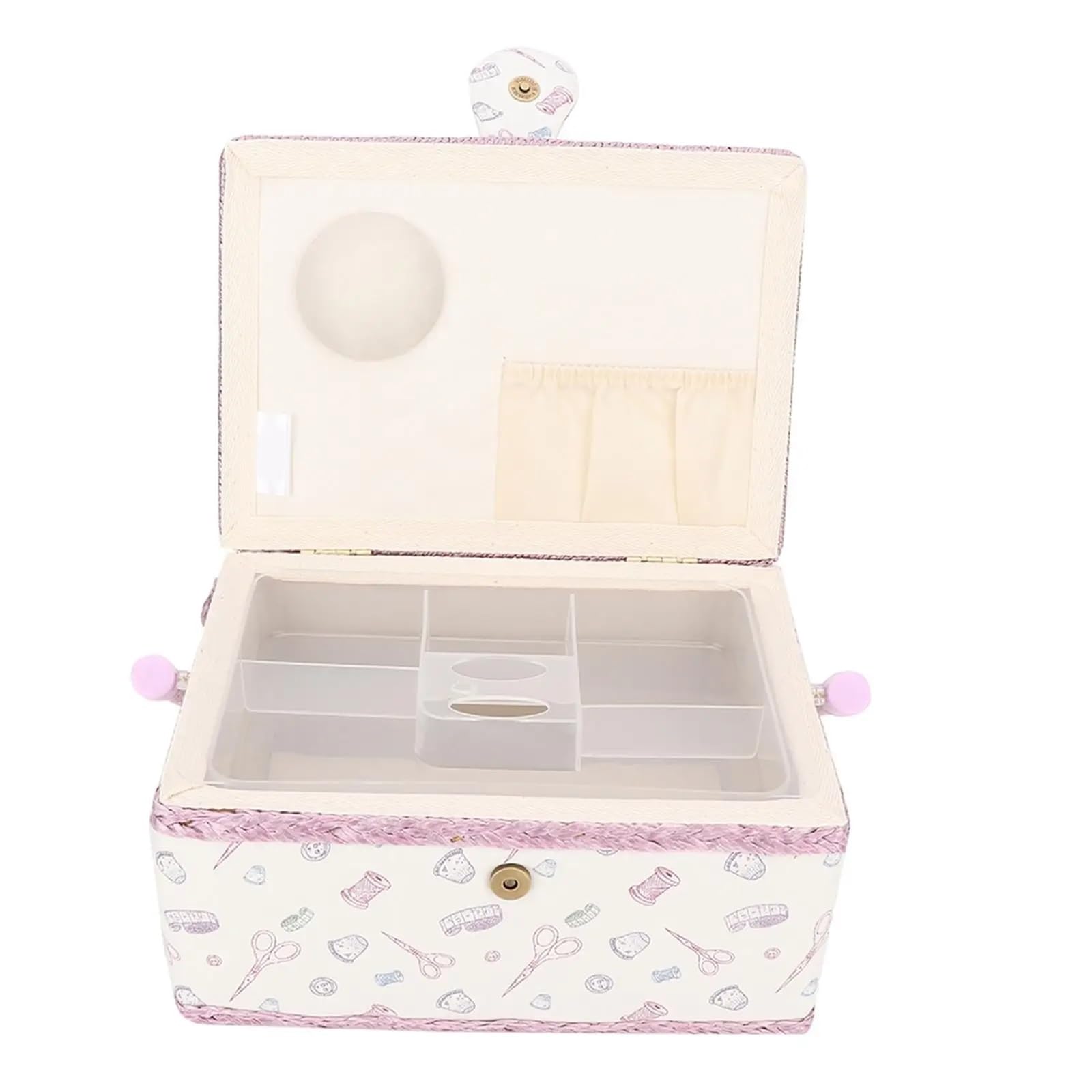 Scatola da cucito Cestino vintage Tessuto artigianale Filo portaoggetti Organizer