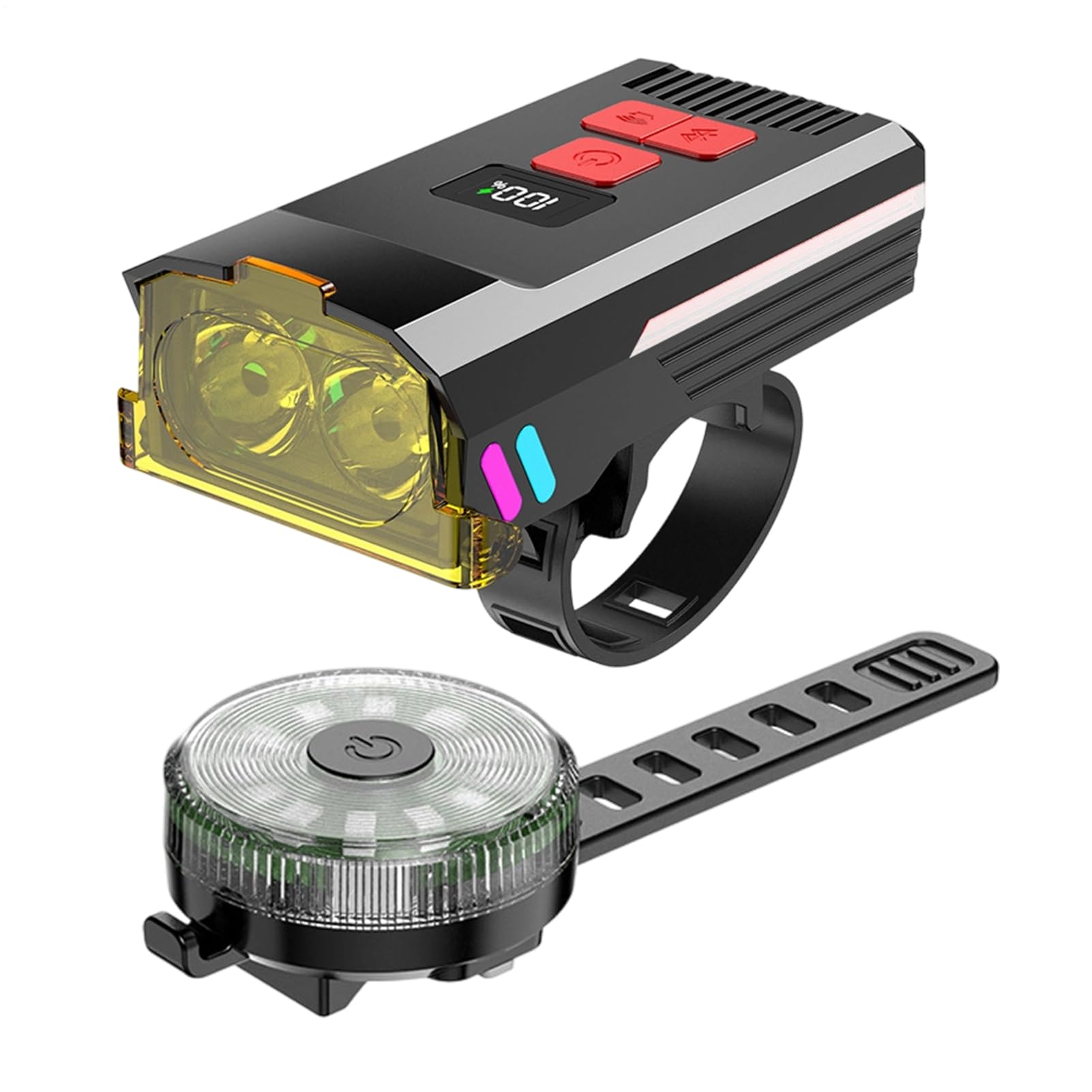 LED per Bicicletta, Ricaricabile Molto Luminoso con, Set Faro E Fanale Posteriore LED Della Bicicletta, per Adulti Uomini Donne Scooter VAE Mountain Strada Ciclismo Navetta