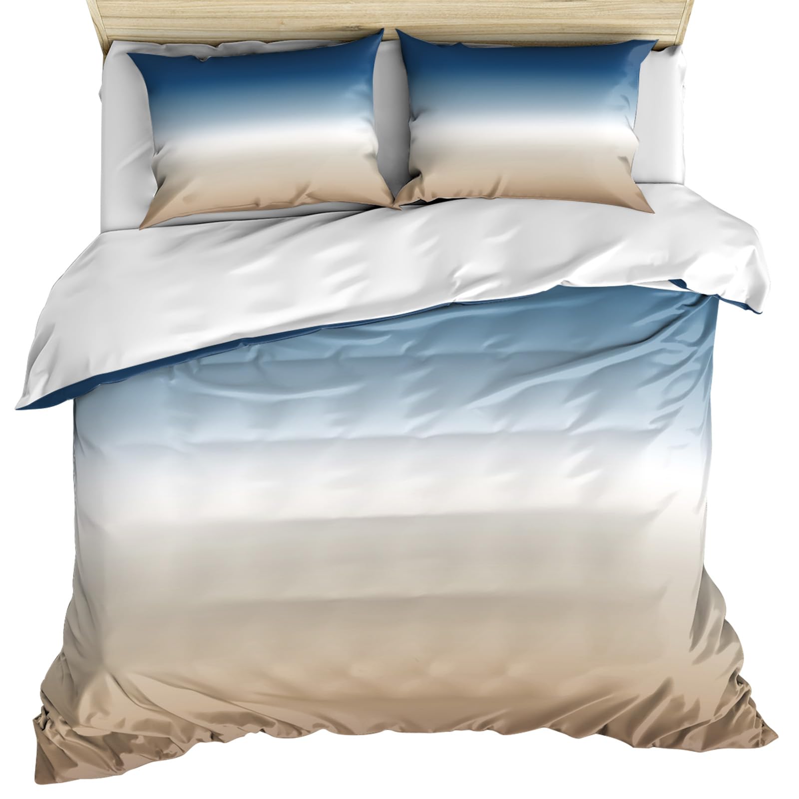 Amazon.com: Blue Khaki Ombre Duvet Cover Twin Size, Blue Beige