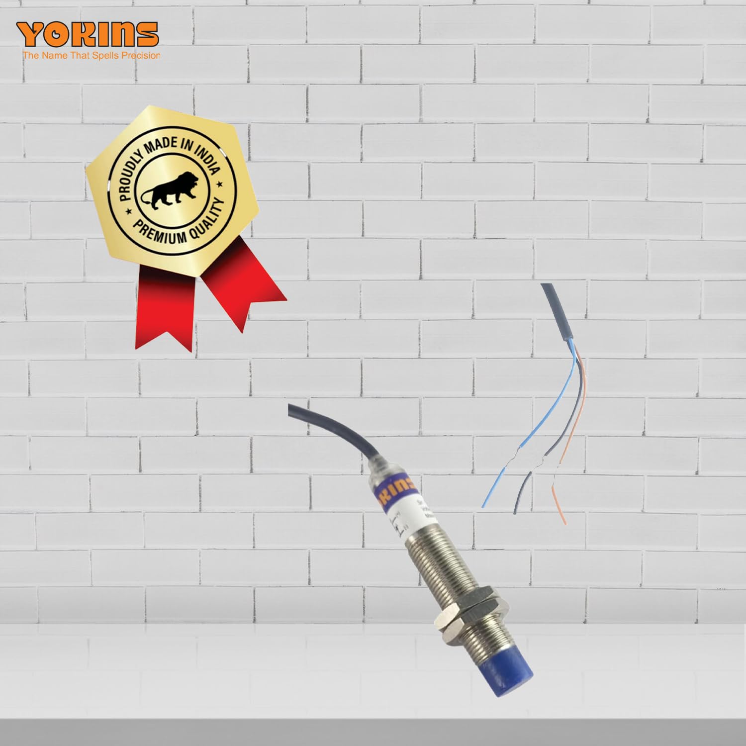 Yokins Inductive Proximity Sensor switch PNP NO 06-36V DC 12mm, SENSING 4mm with 2 MTR 3 Core Cable - Image 4 thumbnail