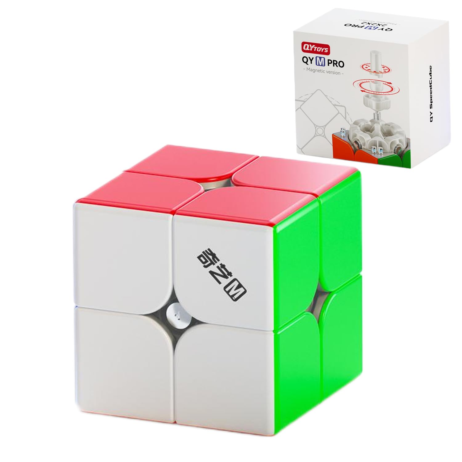 Speed Cube, QY MS 2x2 Magic Cube Fast Smooth Turning Stickerless Quicker 3D Puzzle Toys for Magic Cube Enthusiasts
