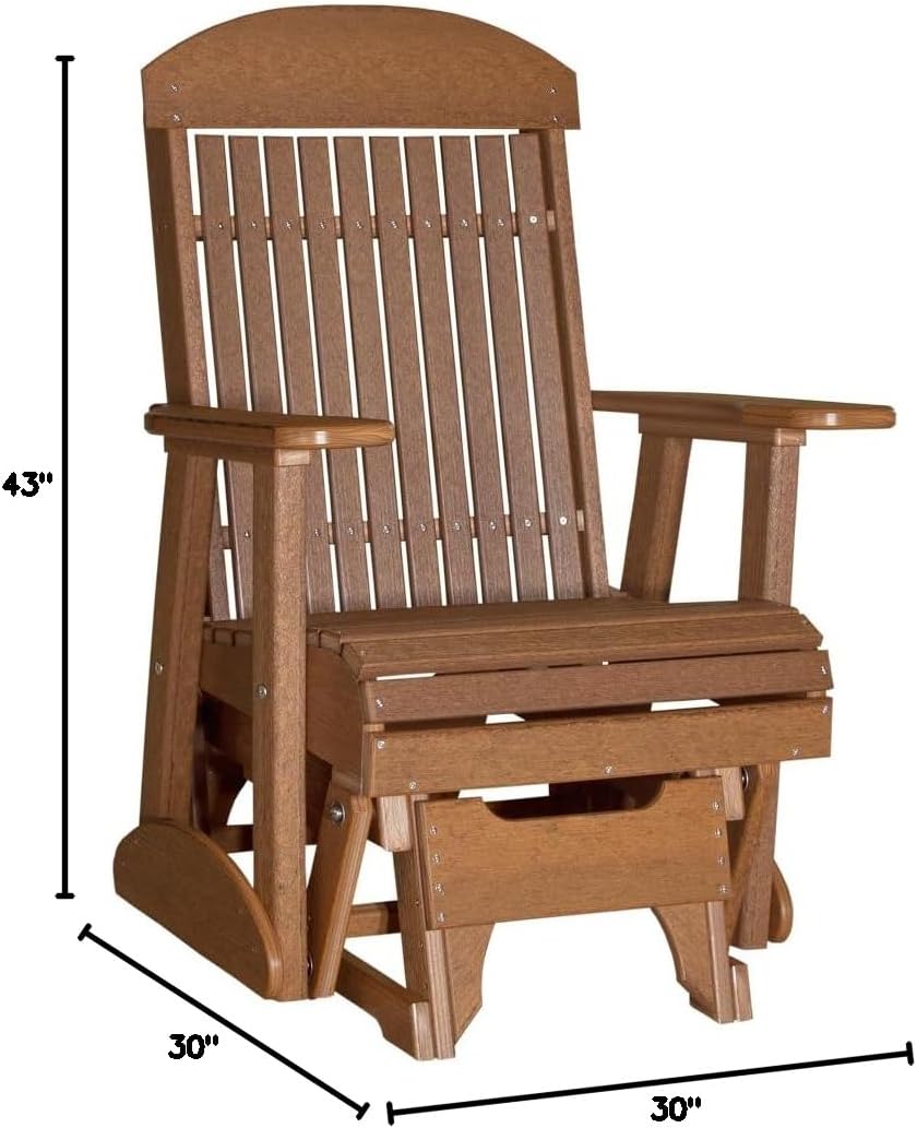 Furniture Barn USA Poly Lumber 2' Classic Glider, Antique Mahogany