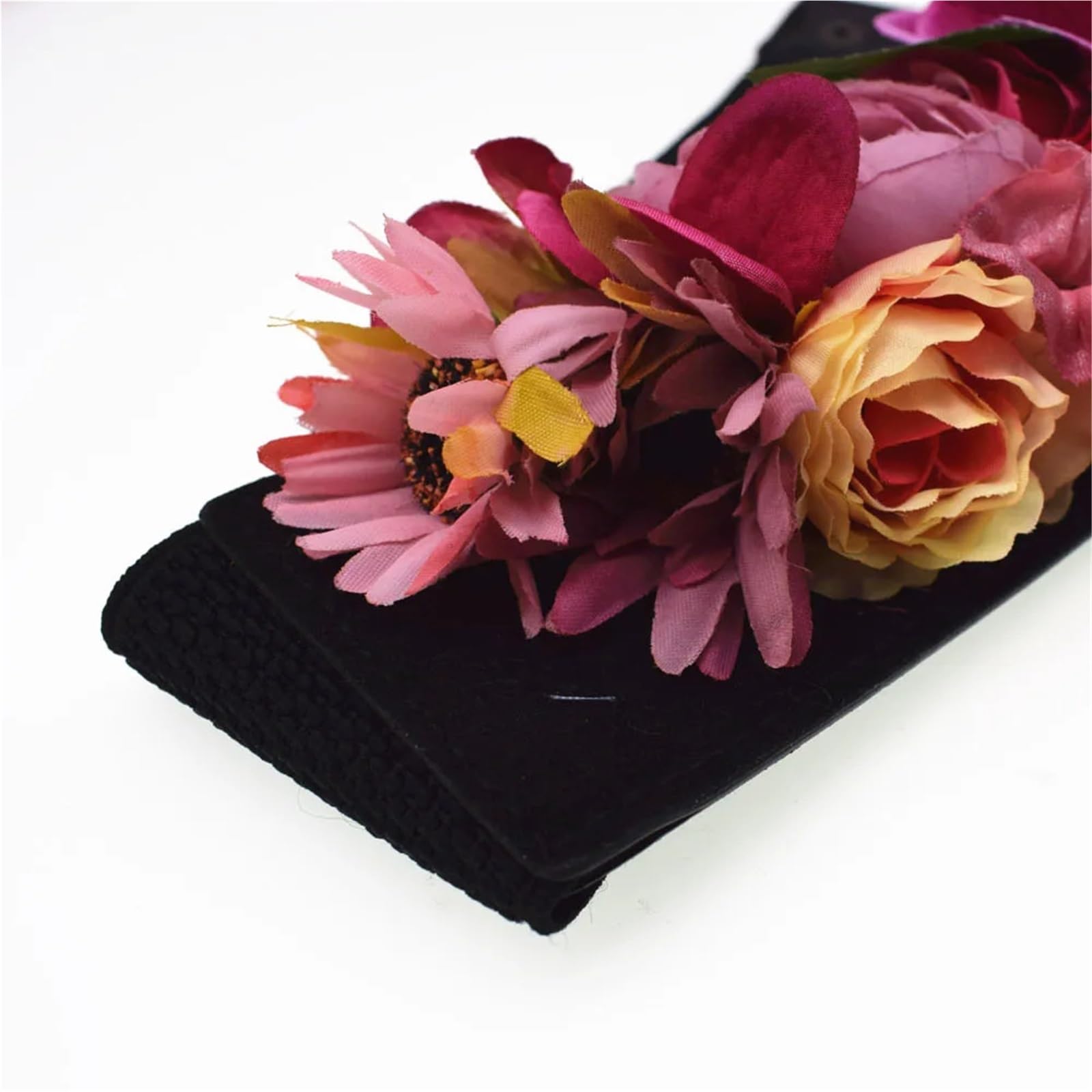 Ceinture Élastique avec Fleur Ceinture tissée élastique de fleur faite à la main, large ceinture Style Boho, accessoires mariage