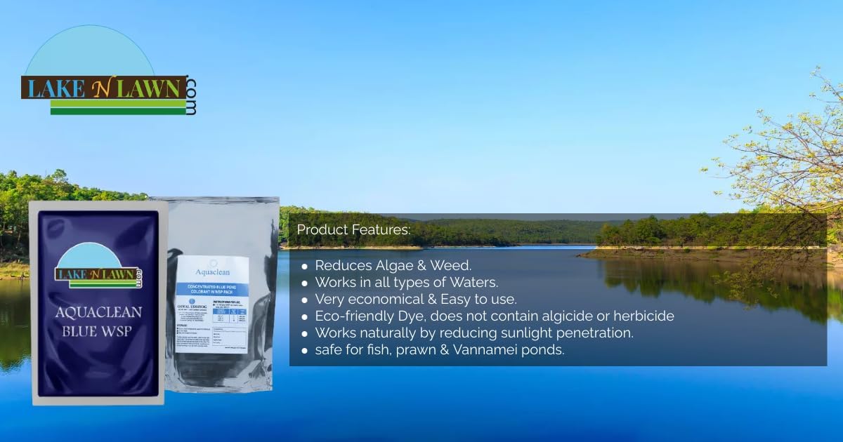 Oswal Udhyog Aquaclean Concentration Blue WSP Pond Colorant Dye for Large Ponds (400gm) 1