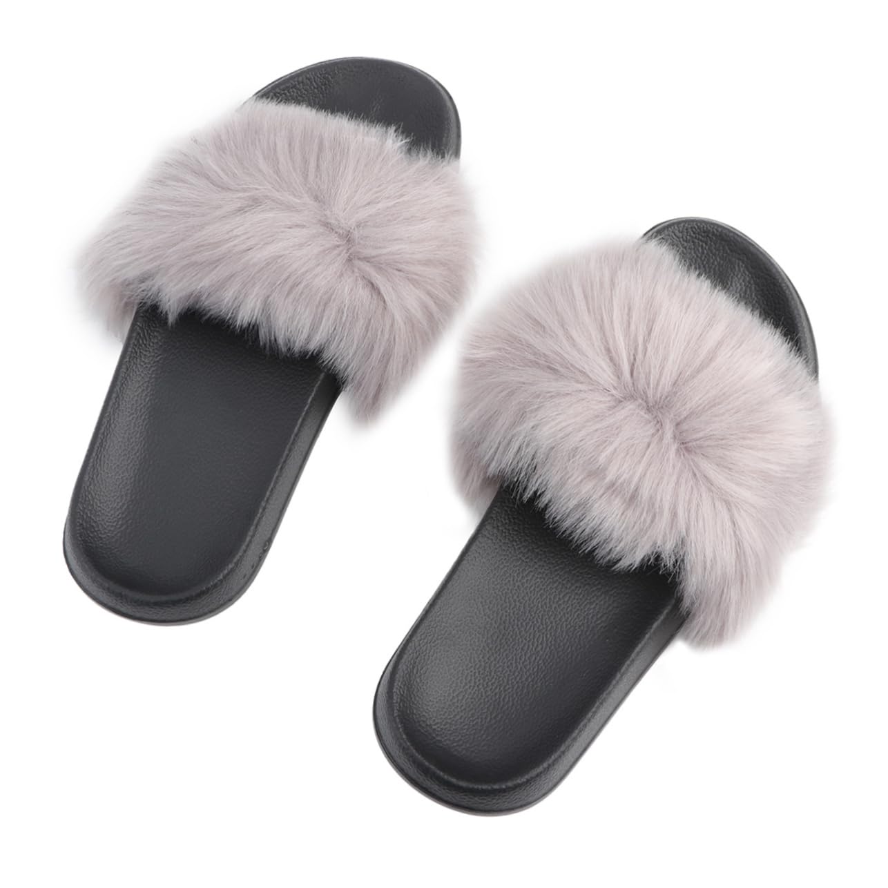 VALICLUD Pantofole Invernali Largo Con Sandali Da Donna Pantofola Pantofole Pelose Morbide in Pile Soffici Piatte Da Camera Da Donna Beige