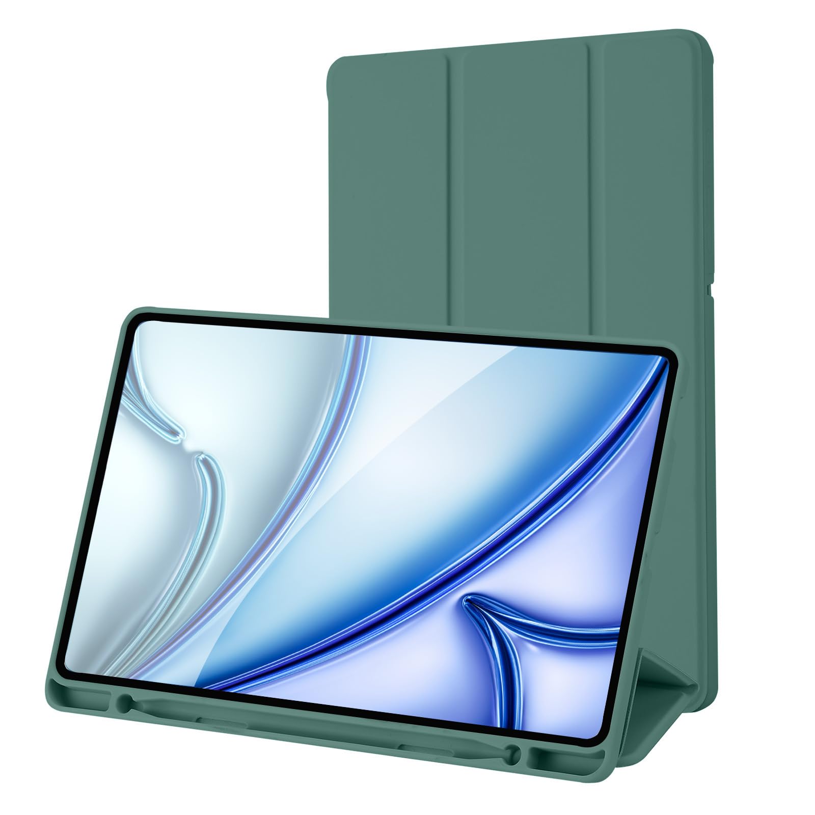 Hülle Kompatibel mit Samsung Galaxy Tab S6 Lite 10.4 Zoll 2024/2022/2020, SM-P620N/P625N/P610/P613/P615/P619, Hülle mit Stifthalter, Trifold Ständer Schutzhülle, Auto Schlafen/Wachen, Kieferngrün