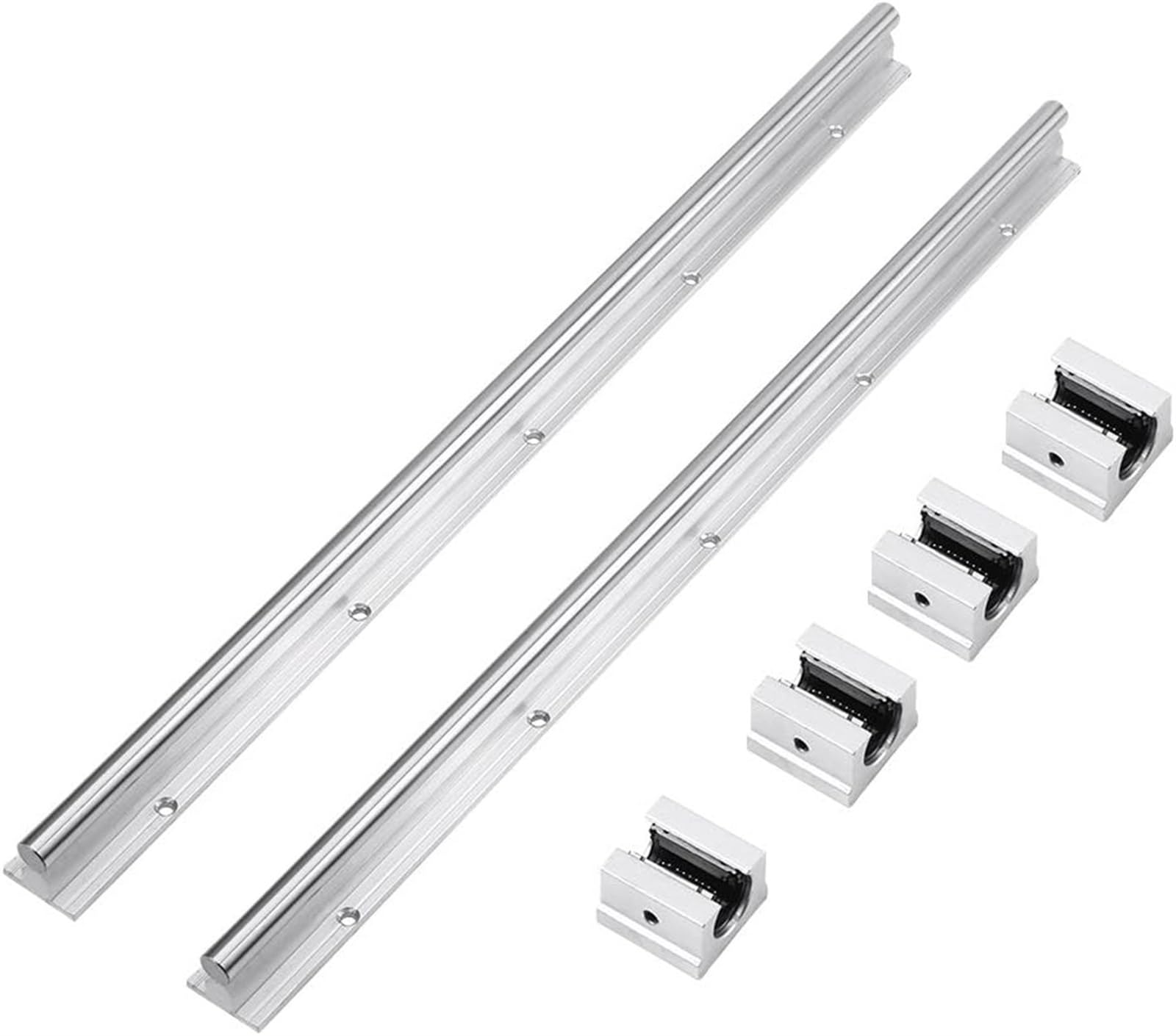 THE WHITE SHOP Linear Rail SBR12 700mm Fully Supported Linear Rail Shaft Rod with 4PCS SBR Blocks Bearing for Automated Machines, Lathes Mills