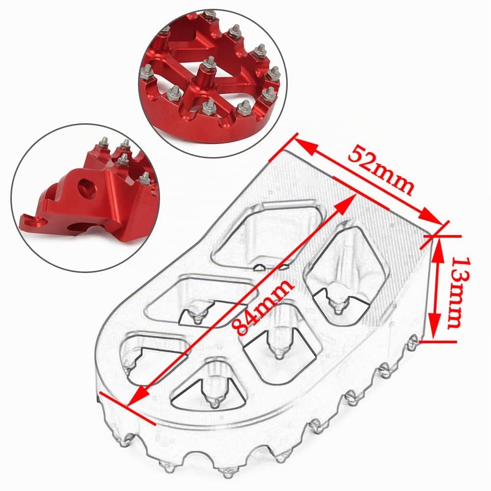 Pedane Moto Rosse,Poggiapiedi per CR125 CR250 CRF150R CRF250R CRF250X CRF250RX CRF250L CRF250M CRF300L CRF450R CRF450RX CRF450X CRF450L CRF450RL CRF1000L CRF1100L