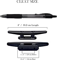 Vista 2 de Tacos de nailon negro de 4 pulgadas de 4 pulgadas – (2, 5, 10 unidades) – Tacos de cuerda, kayak, PWC, corbatas de barco, tacos de muelle de barco