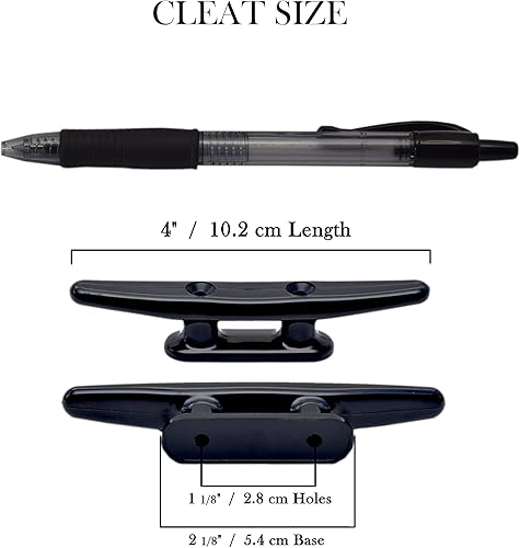 Miniatura 2 de Tacos de nailon negro de 4 pulgadas de 4 pulgadas  (2, 5, 10 unidades)  Tacos de cuerda, kayak, PWC, corbatas de barco, tacos de muelle de barco