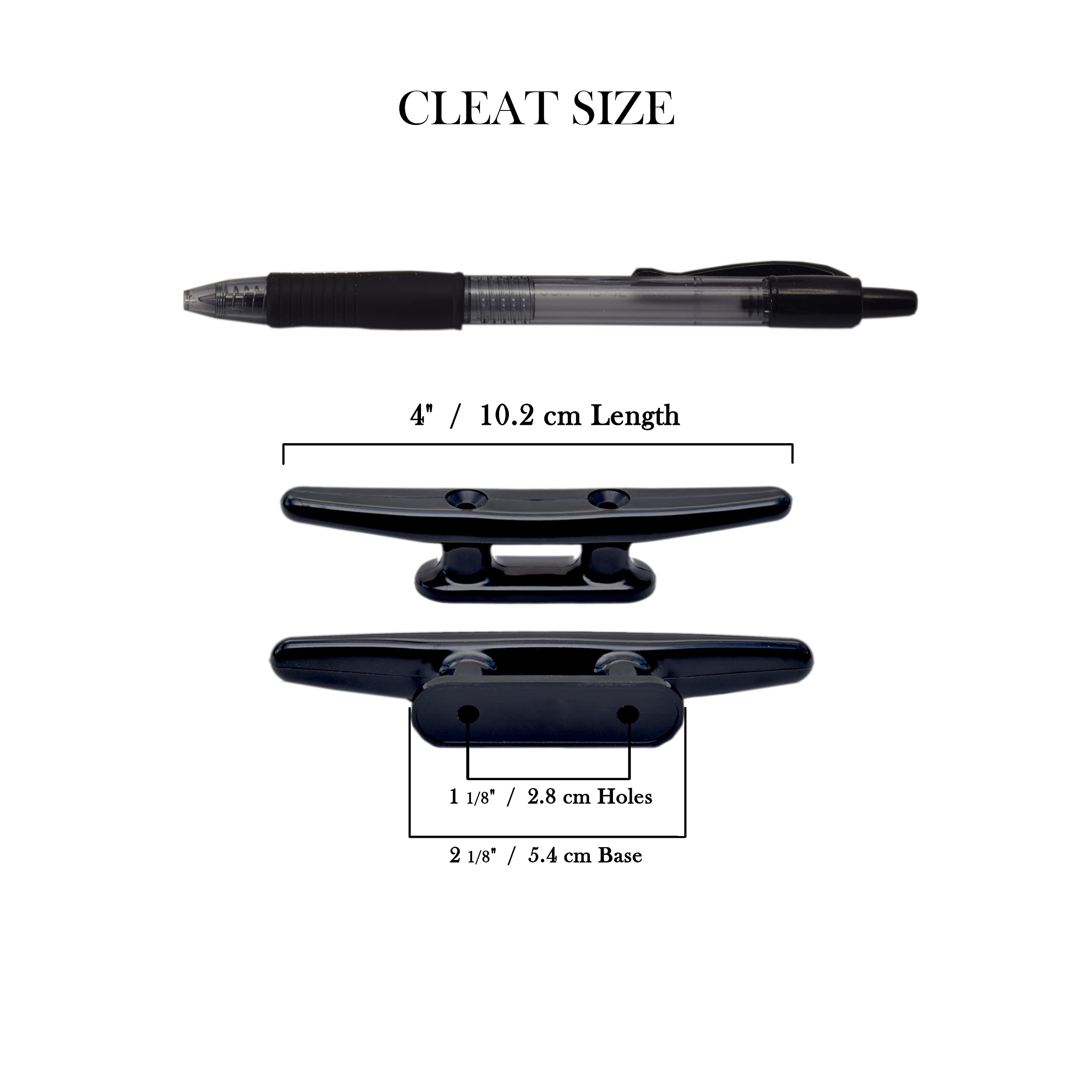 Snapklik.com : QPURO Black Nylon Boat Cleat 4 Inch - Rope Cleat, Kayak ...