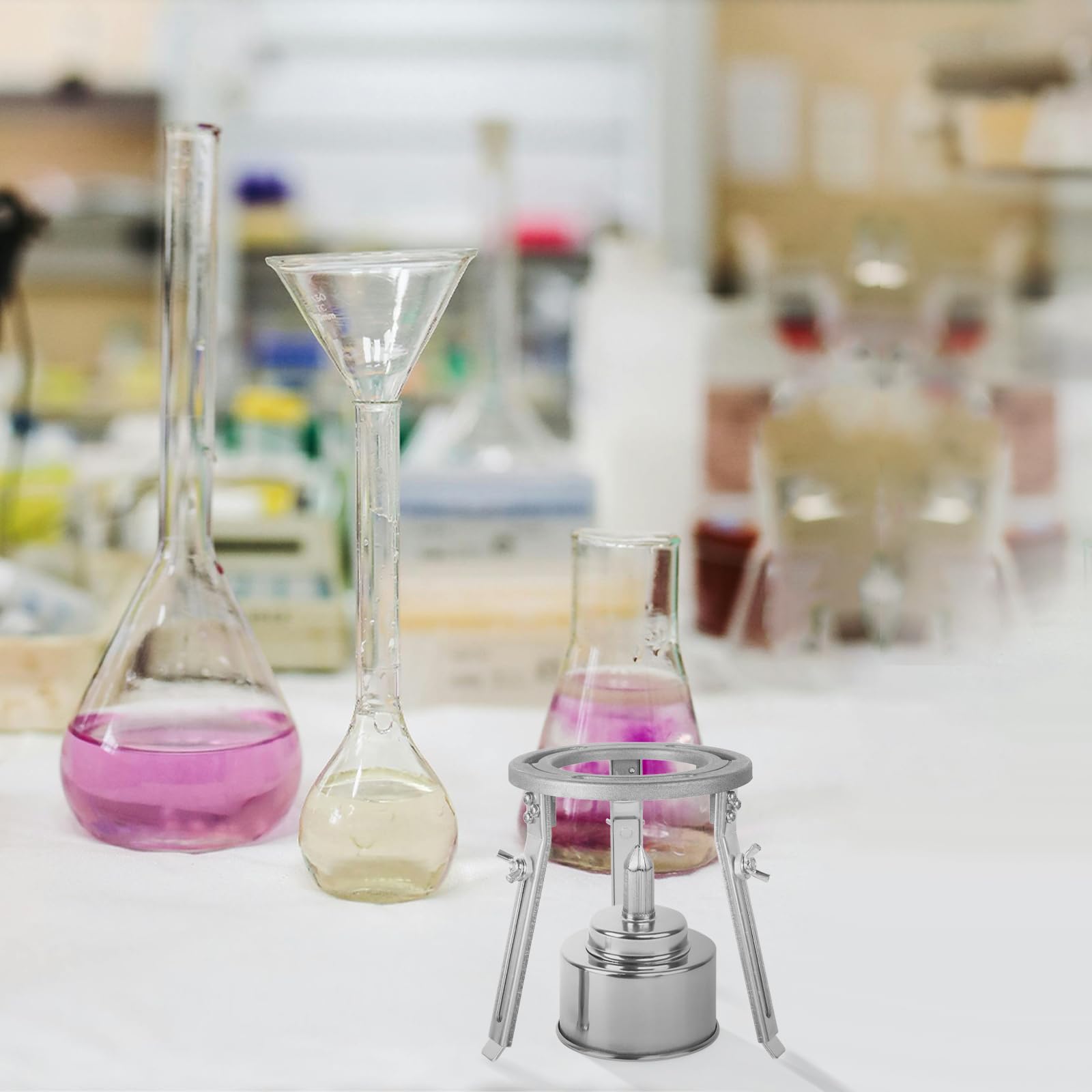 Scicalife Brûleur Bunsen de laboratoire - Réglable - Trépied de laboratoire - Trépied de laboratoire - Lampe à trois pieds - Soutien des fournitures de laboratoire - Pour les expériences de chimie
