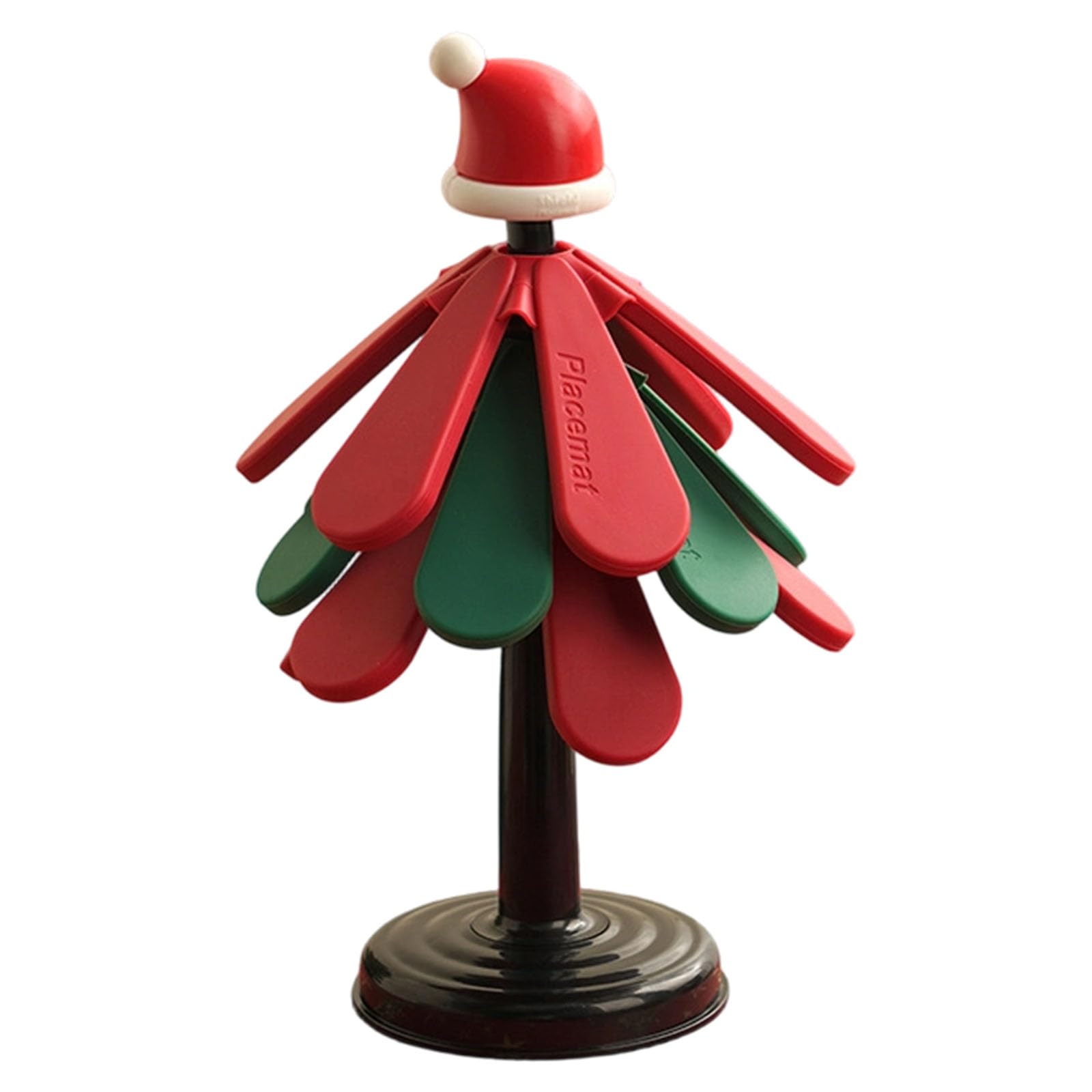 Xjdzineq Holiday Heatproof Coasters ABS PVC Christmas Tree Trivet for Dining Table Hot Utensils Bowls Decorative Pad Christmas Tree Silicone Pad