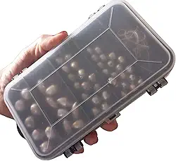 Kit Pesca Completo Chumbada Bola/oliva +anzol+ Estojo Duplo