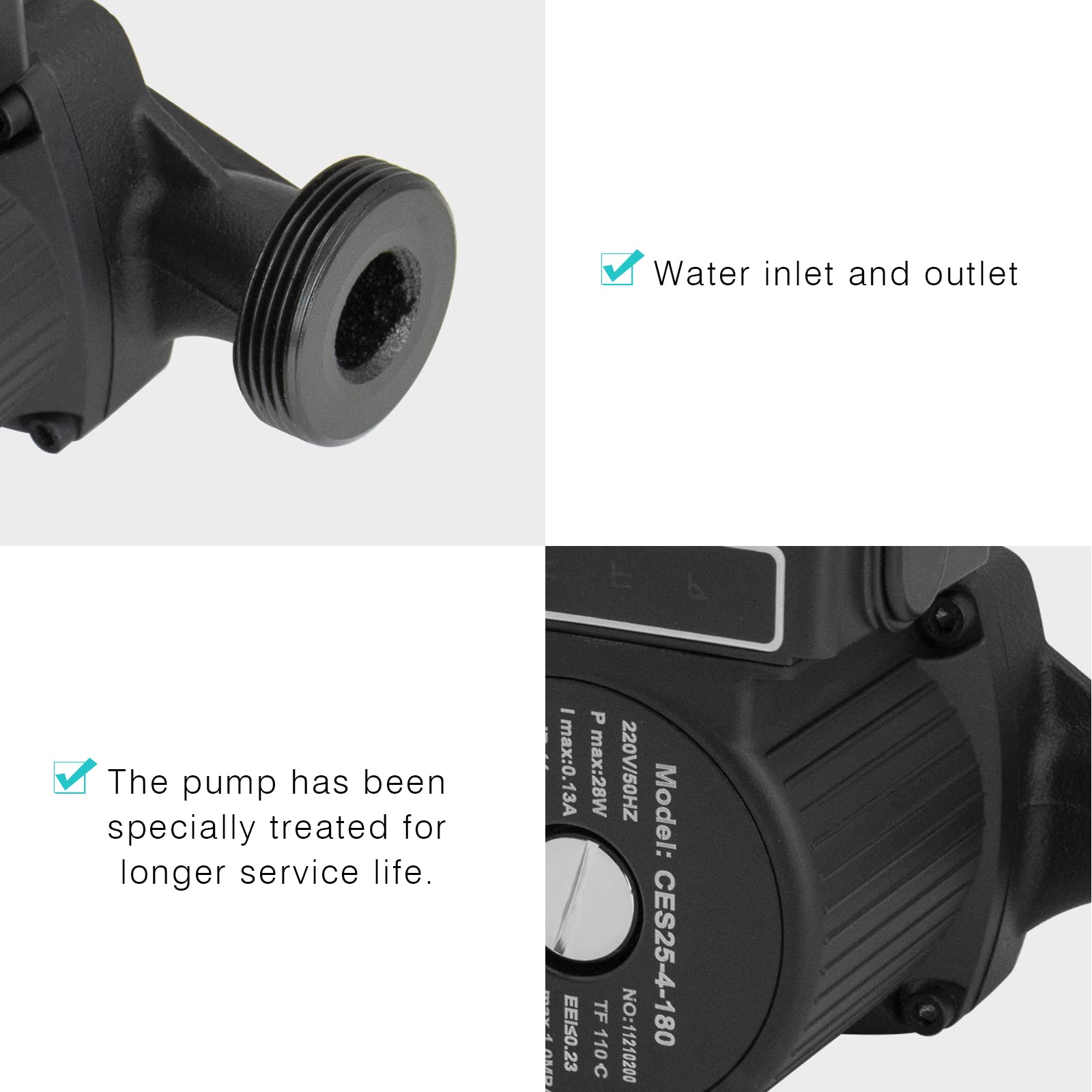 JASSFERRY Pompe de Circulation Chauffage, Pompe de Chaudiere Circulateur pour Chauffage Central 25-40/180 mm