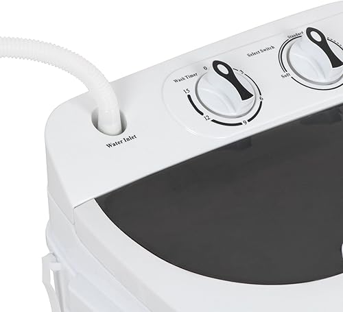 Miniatura 8 de HomGarden Lavadora portátil con doble tina, capacidad total de 13 libras, mini lavadora compacta y secadora de centrifugado con control de