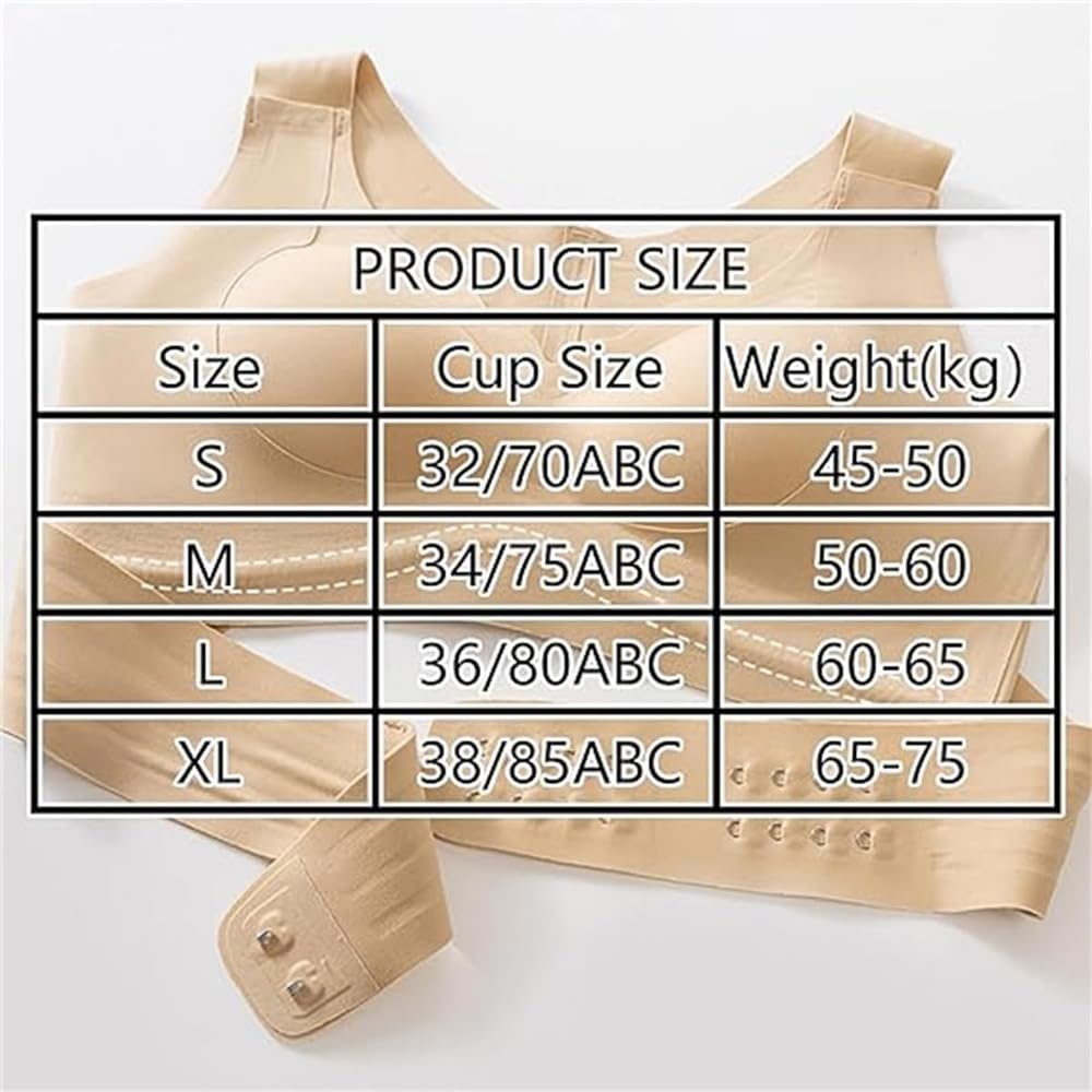 Generico Arisefrom Front Buckle Lifting Correction Bra, Seamless Cross Back Shaping Wireless Sports Push up Bras