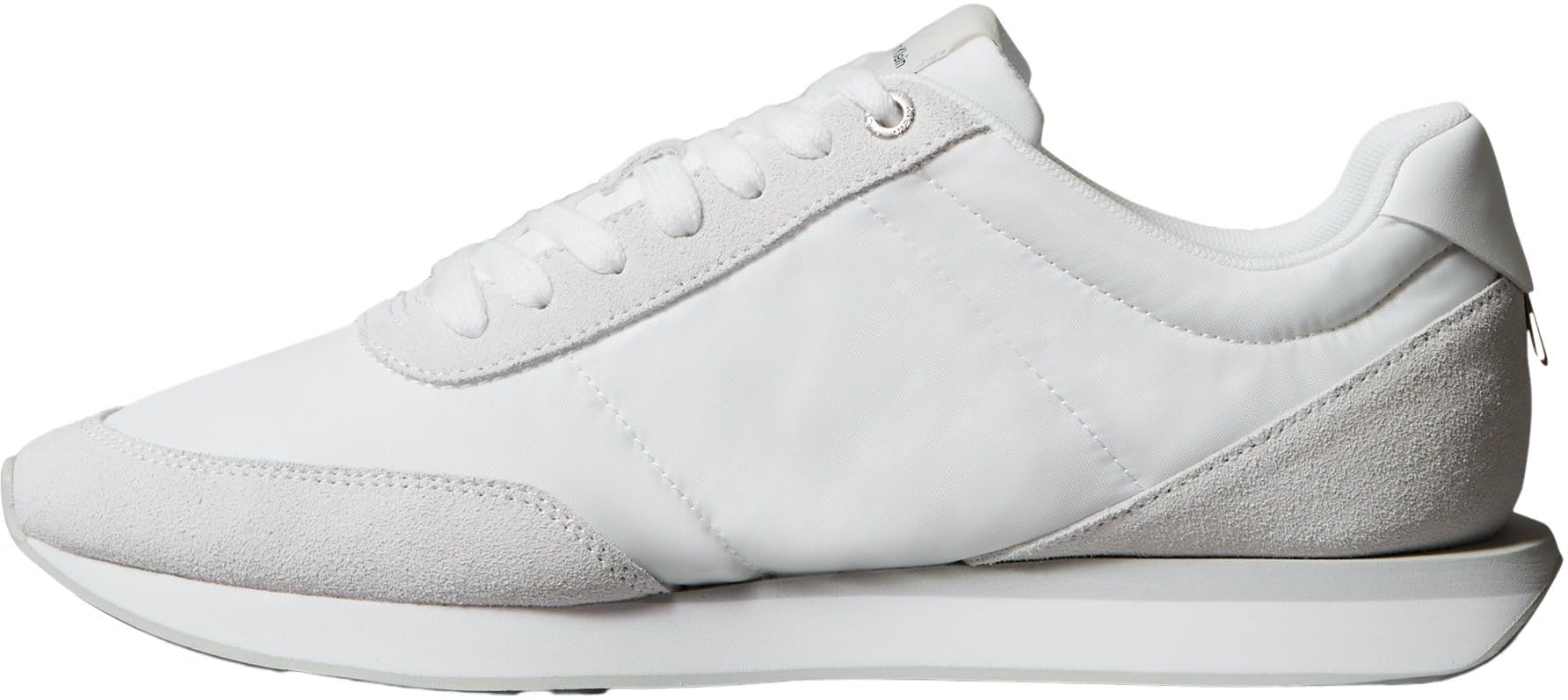 Calvin Klein Men's Retro Runner ESS Mix MAT YM0YM01361 Low Top, White (Triple Bright White), 9
