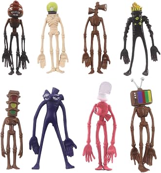 8 Pcs Siren Head Model Decoration Toy Model Siren Head Figure Toy Set for Kids Toys Dolls Horror Model Dolls Bedroom Decoration Gift Birthday Gift