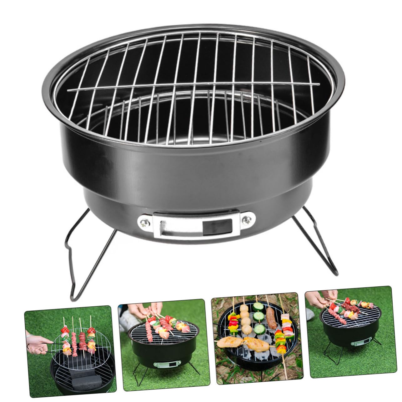 Parrilla Barbacoa Portátil de Inoxidable Desmontable Resistente y Duradera para Camping y Actividades al Aire