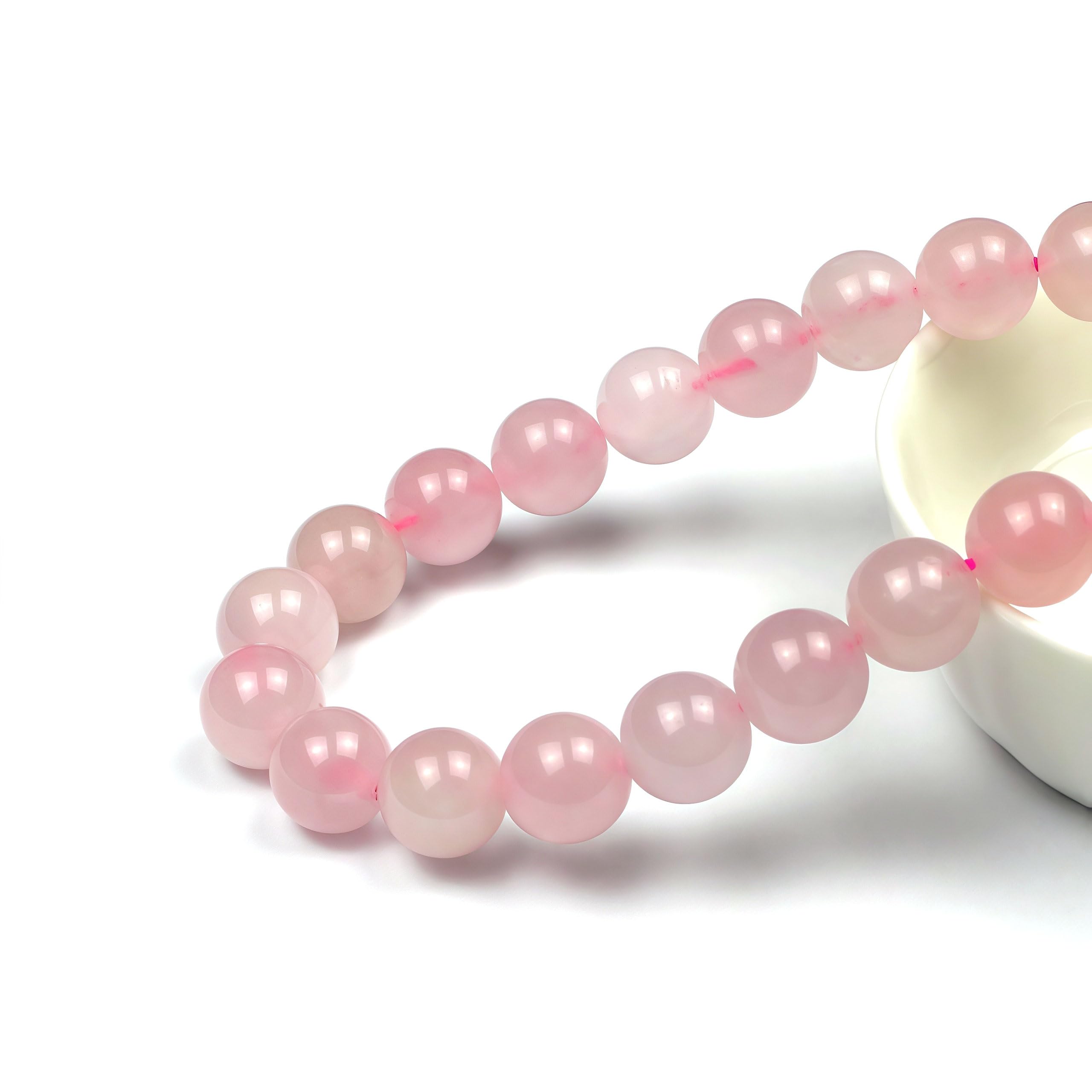 MJDCB 6mm 60 piezas Cuentas de Piedra Cuarzo Rosa Redondas Sueltas Piedras Semipreciosas Naturales para Hacer Joyas Pulseras Collares — view 2
