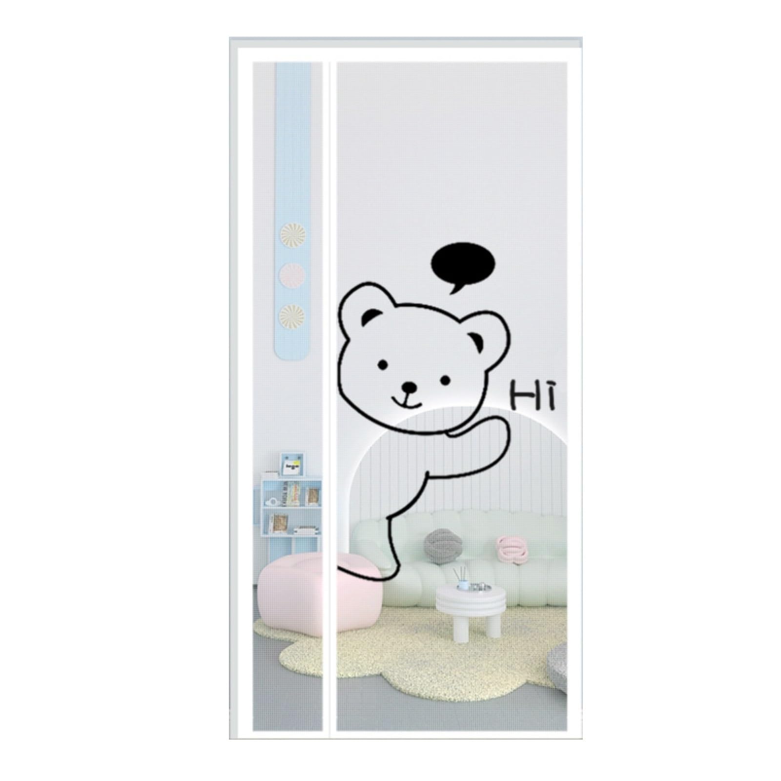 Porte moustiquaire magnétique pour chambre à coucher et après-midis d'été au frais