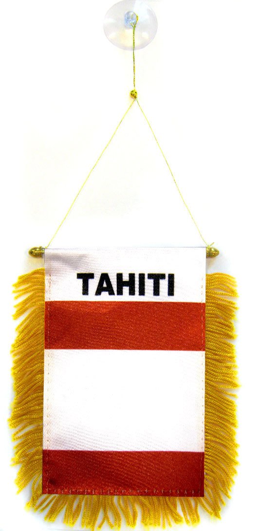 AZ FLAG Tahiti Car Flag 4x6 in Tahitian 100D Polyester Suction Cup