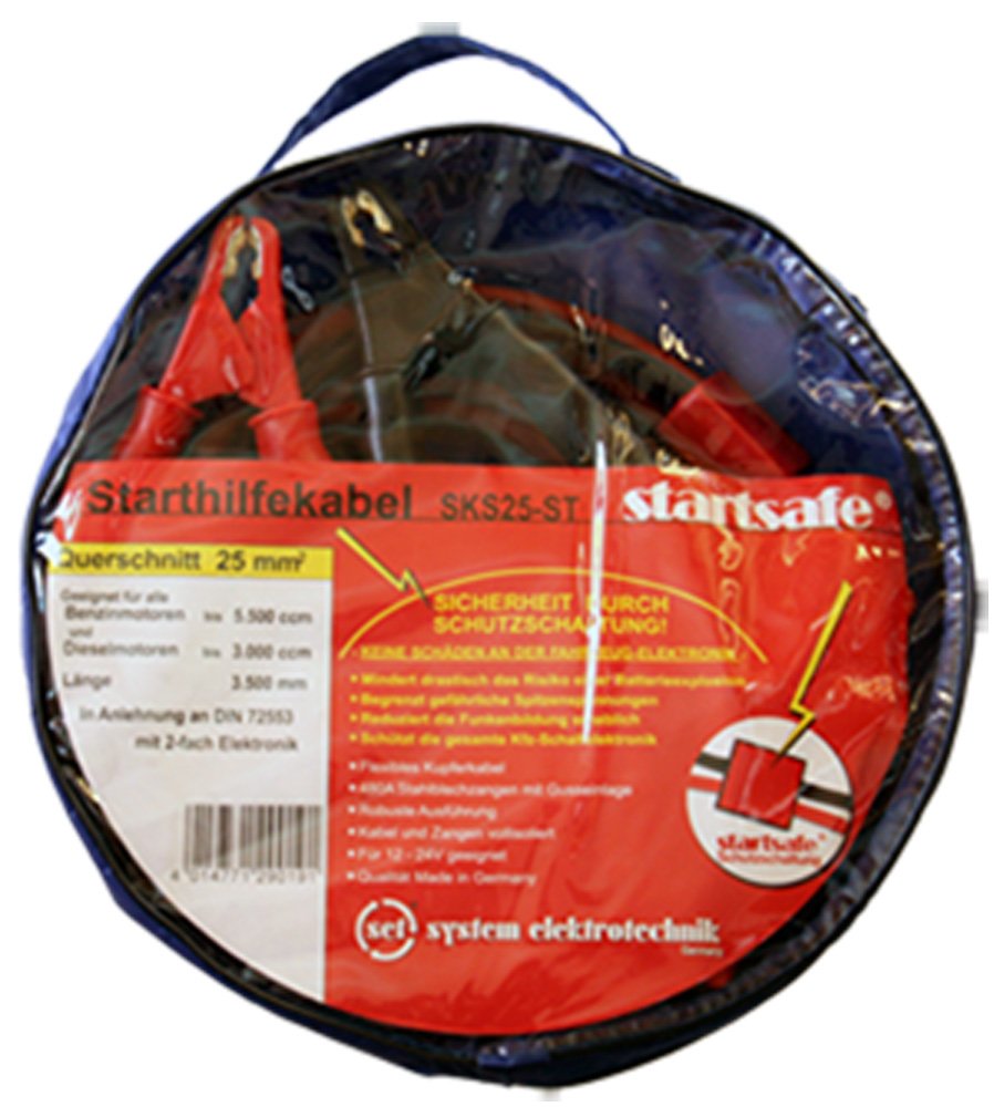 Image secondaire de Câble de démarrage 25 mm² SET® 2224352 avec circuit de protection, avec pinces en tôle d'acier 3.50 m cuivre