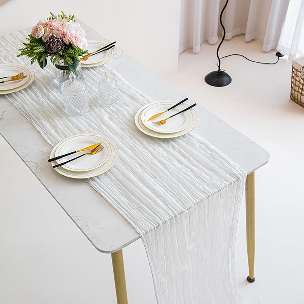 Bieżnik na stół do jadalni, Na wesele, urodziny, wieczór panieński, dekoracja stołu jadalnego(Beige,6 Packs 90 x 300 cm)