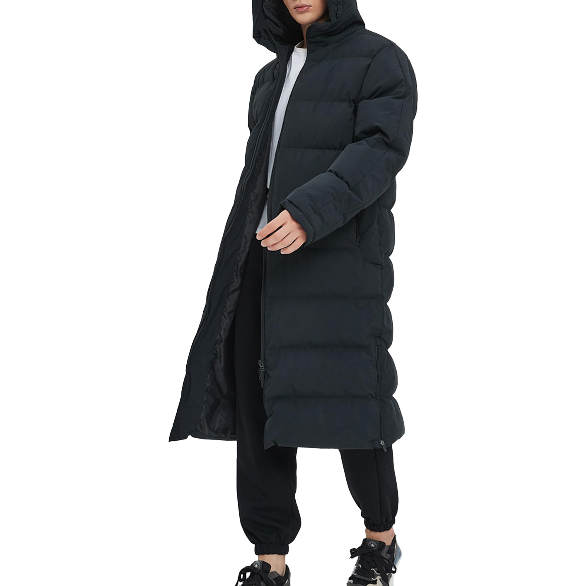 Parka invernale da uomo lungo con cappuccio impermeabile isolato piumino imbottito imbottito caldo piumino piumino parka