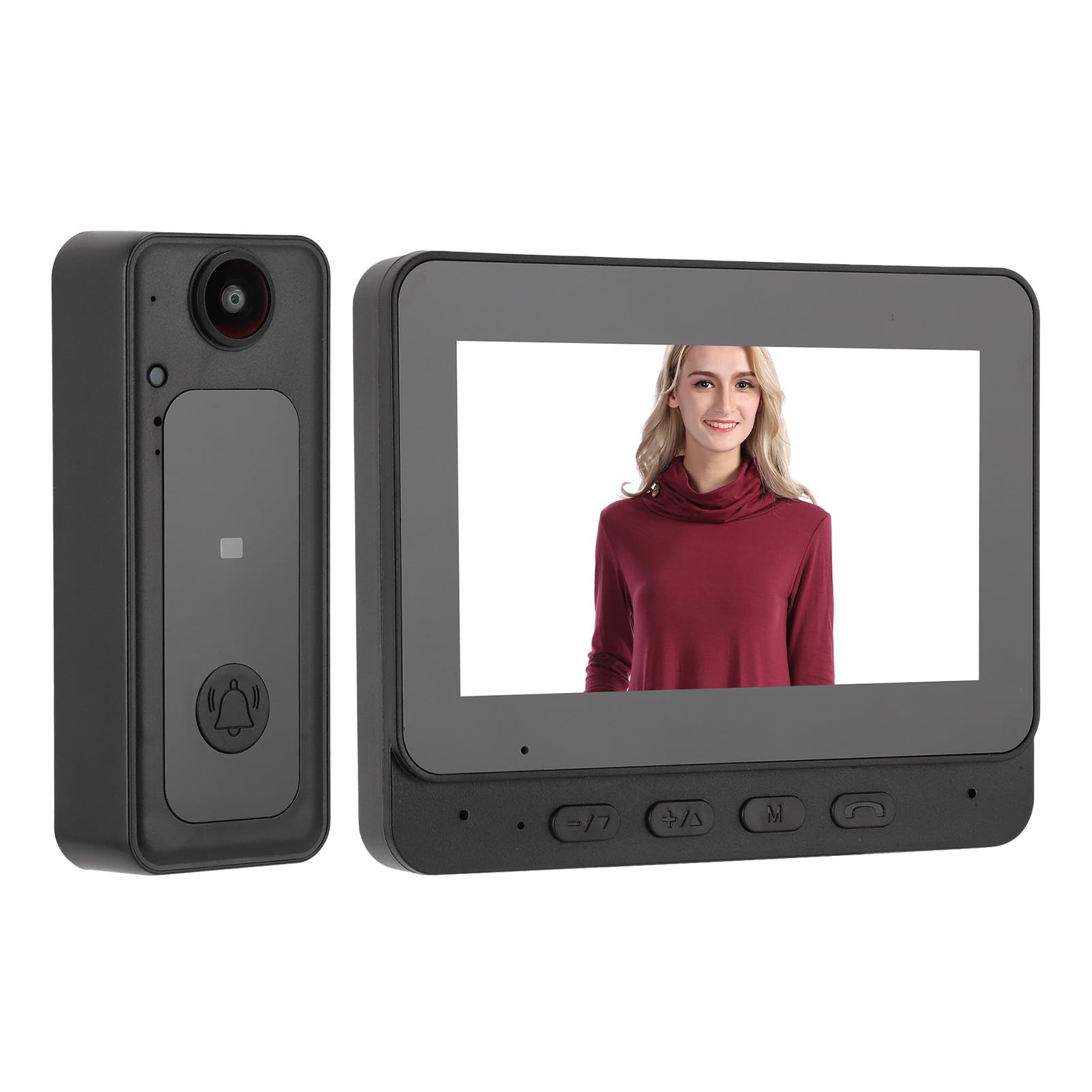 Cosiki de Intercomunicación con Timbre con Vídeo, Altavoz con Pantalla HD de 8MP y 4,3 Pulgadas, Micrófono, Timbre con Vídeo Inalámbrico para Seguridad en el Hogar