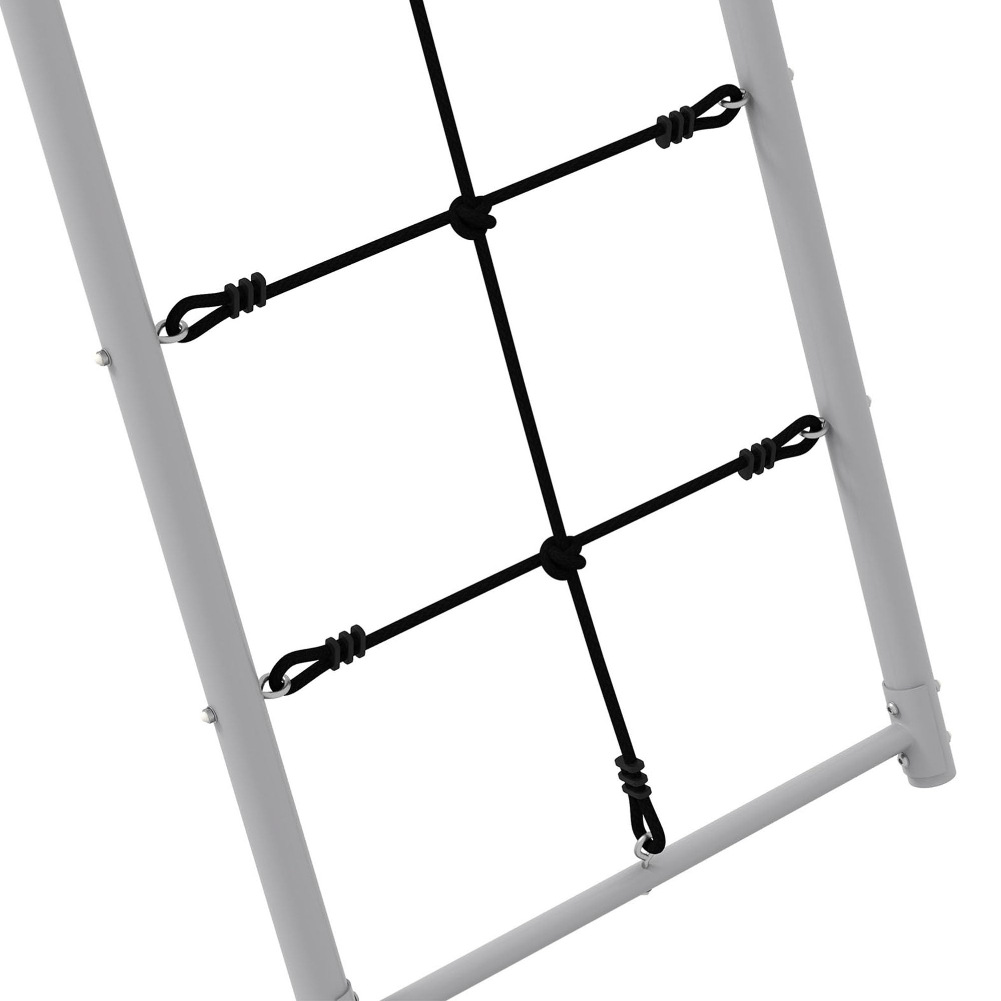 Outsunny Rama do huśtawki do 180 kg 3-w-1 huśtawka dla dzieci z 2 huśtawkami, siatką wspinaczkową, drabinką, zewnętrzna konstrukcja do huśtawki z metalowym stelażem, huśtawka ogrodowa dla dzieci w